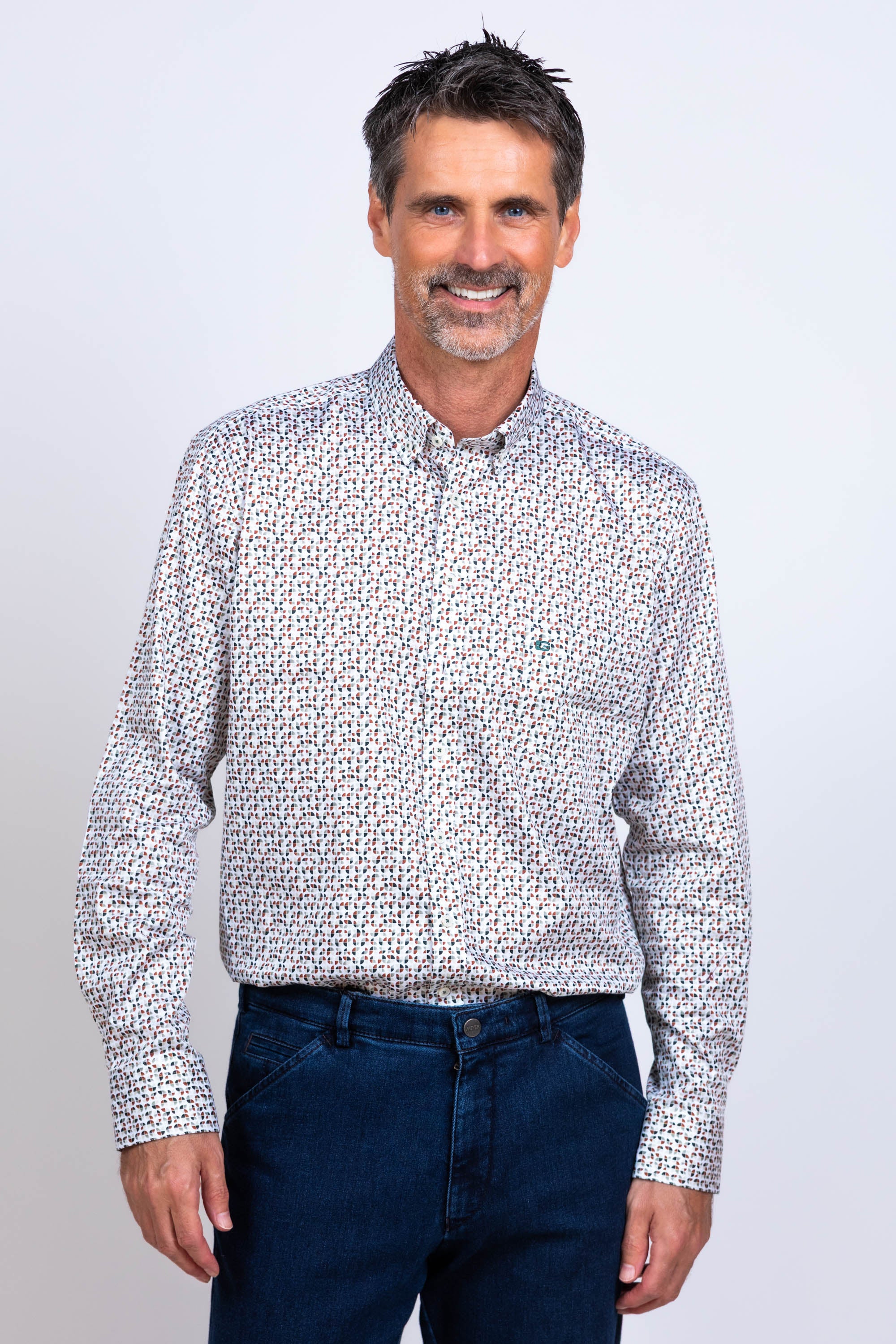 Overhemd met dessin - Khaki