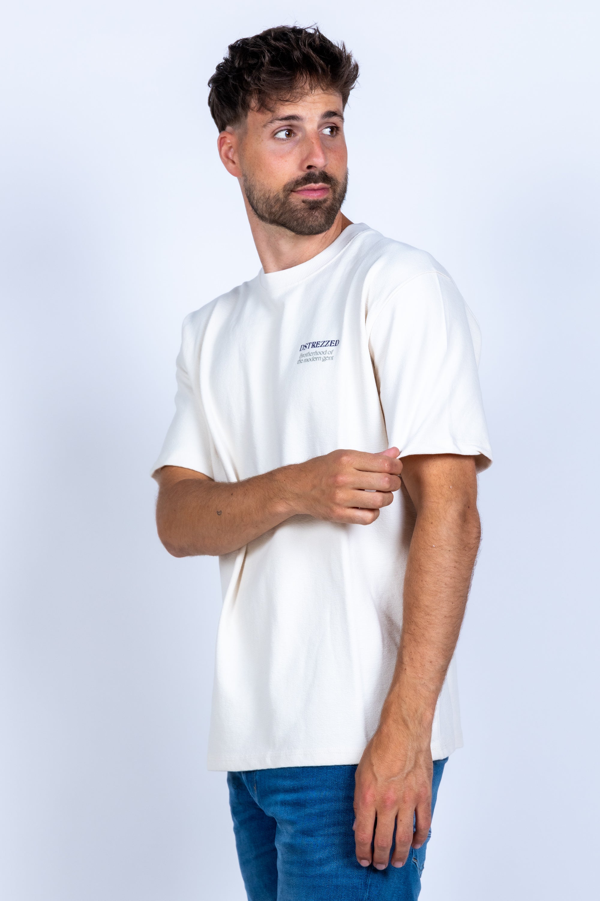 T-shirt met tekst - Ecru
