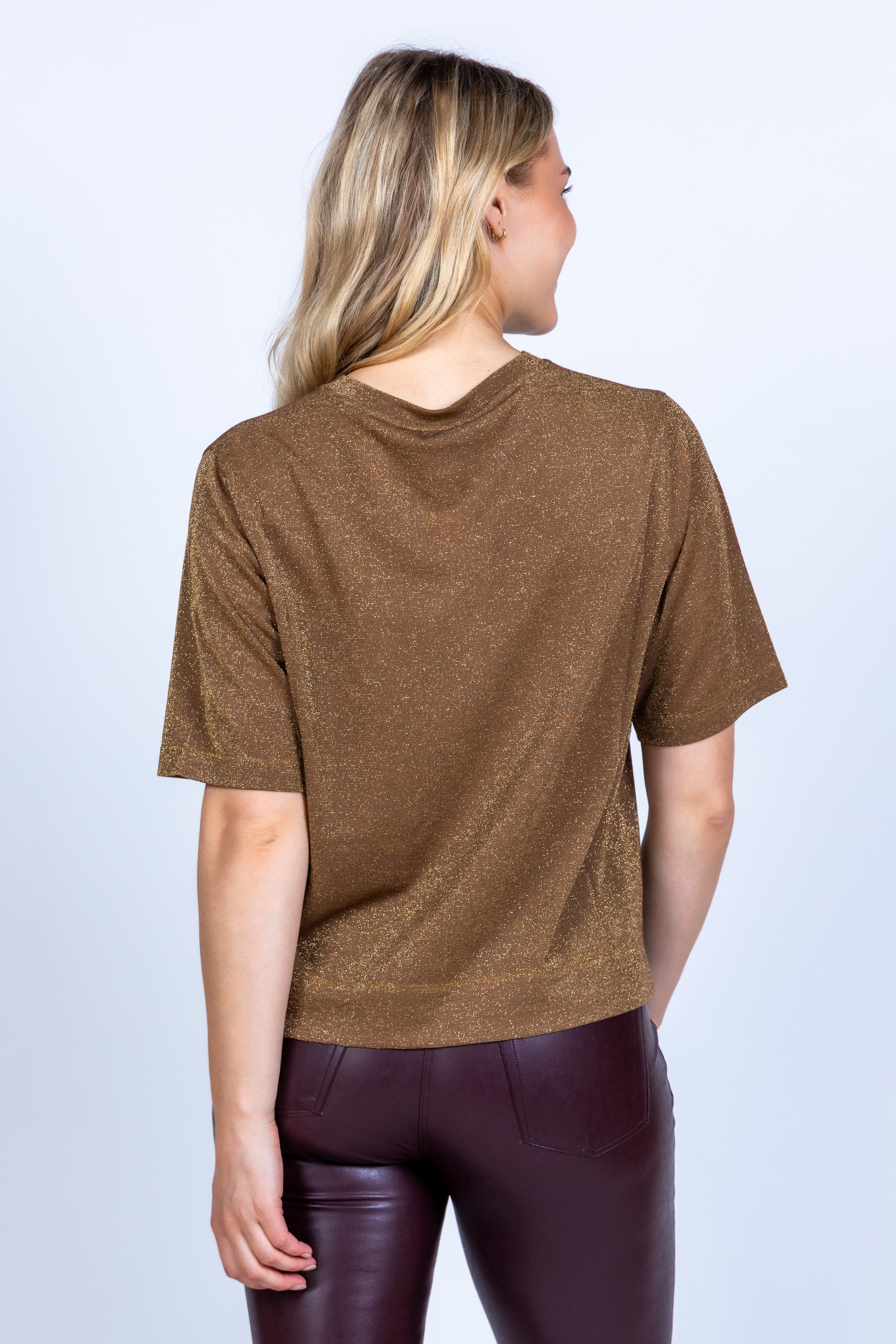 T-shirt met glitters - Goud
