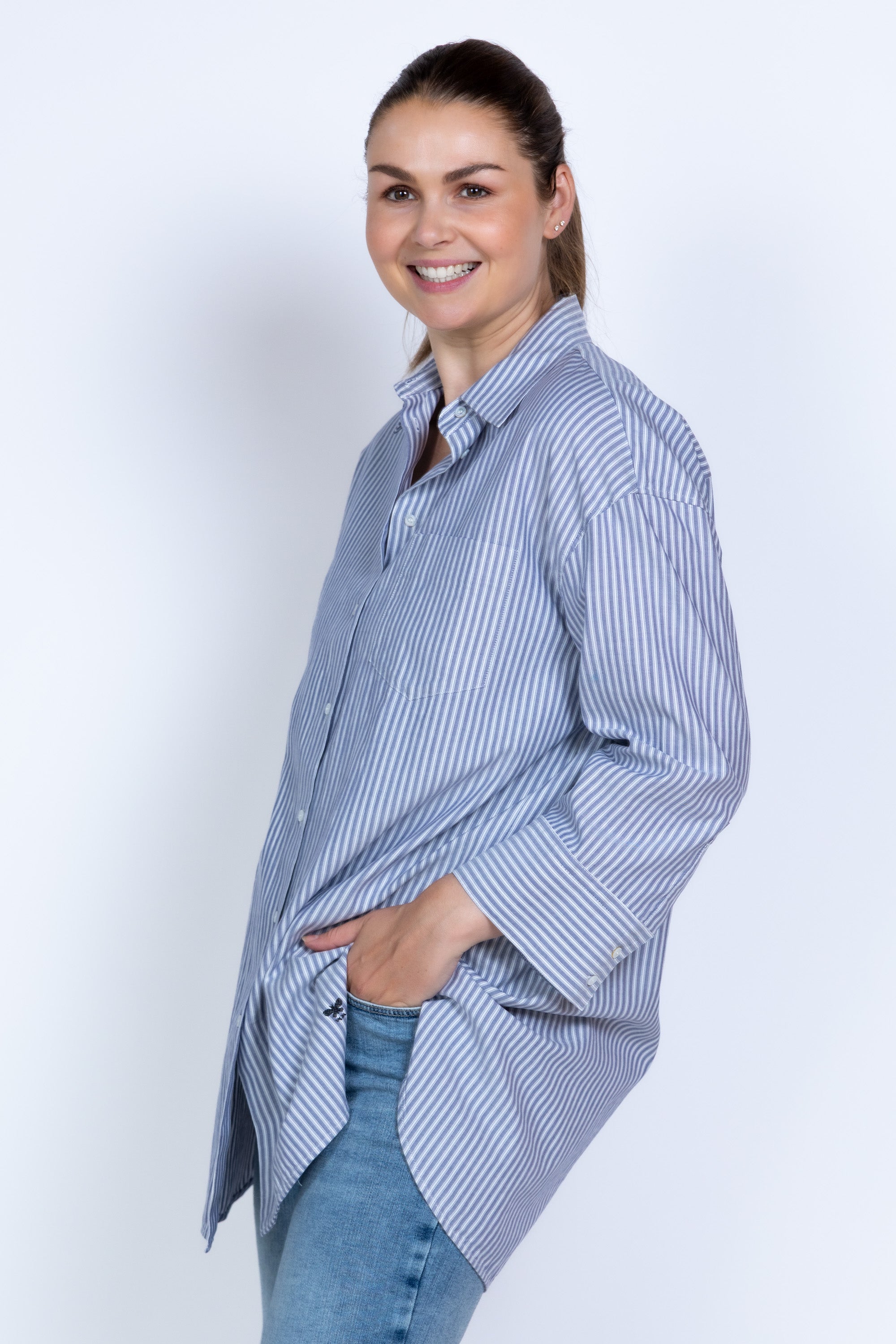 Blouse met strepen - Marine