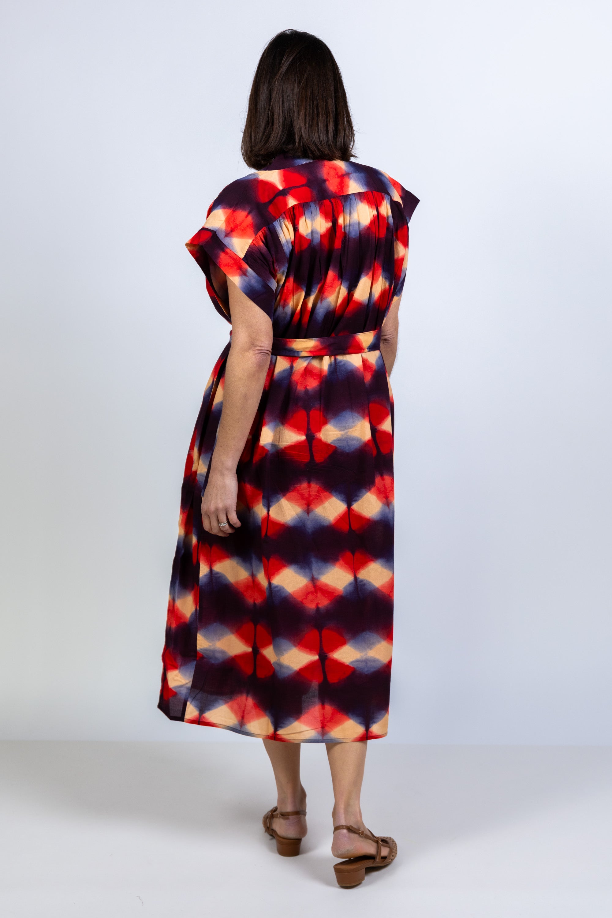 Jurk met ceintuur - Rood
