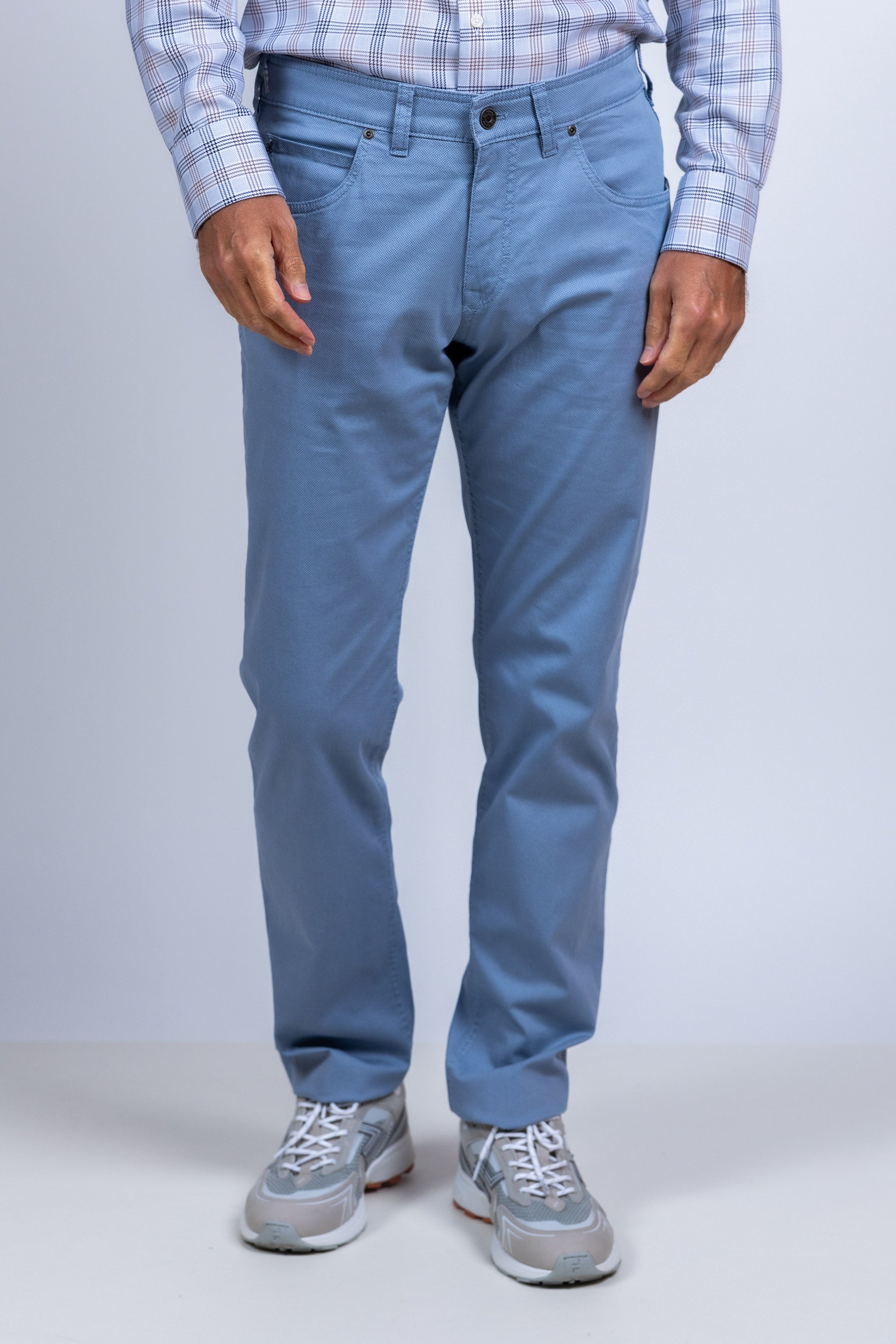 Broek met knoop - French blue