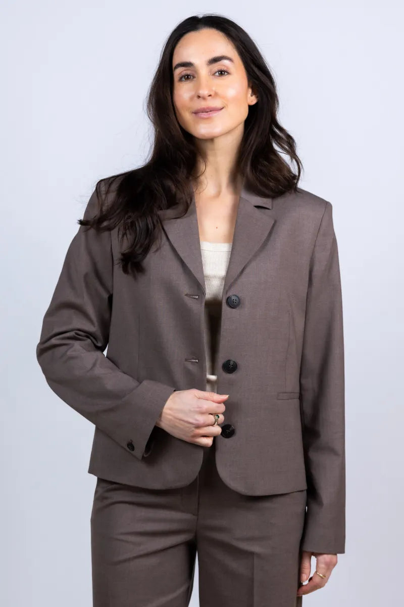 SELECTED Blazer met knopen - Bruin