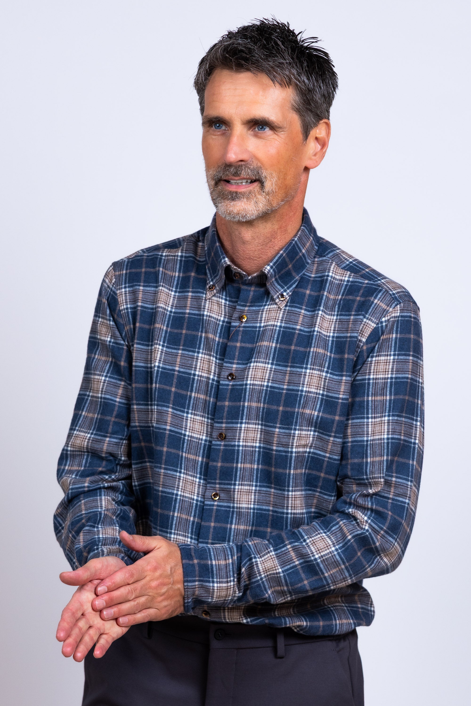 Overhemd met ruiten - Marine