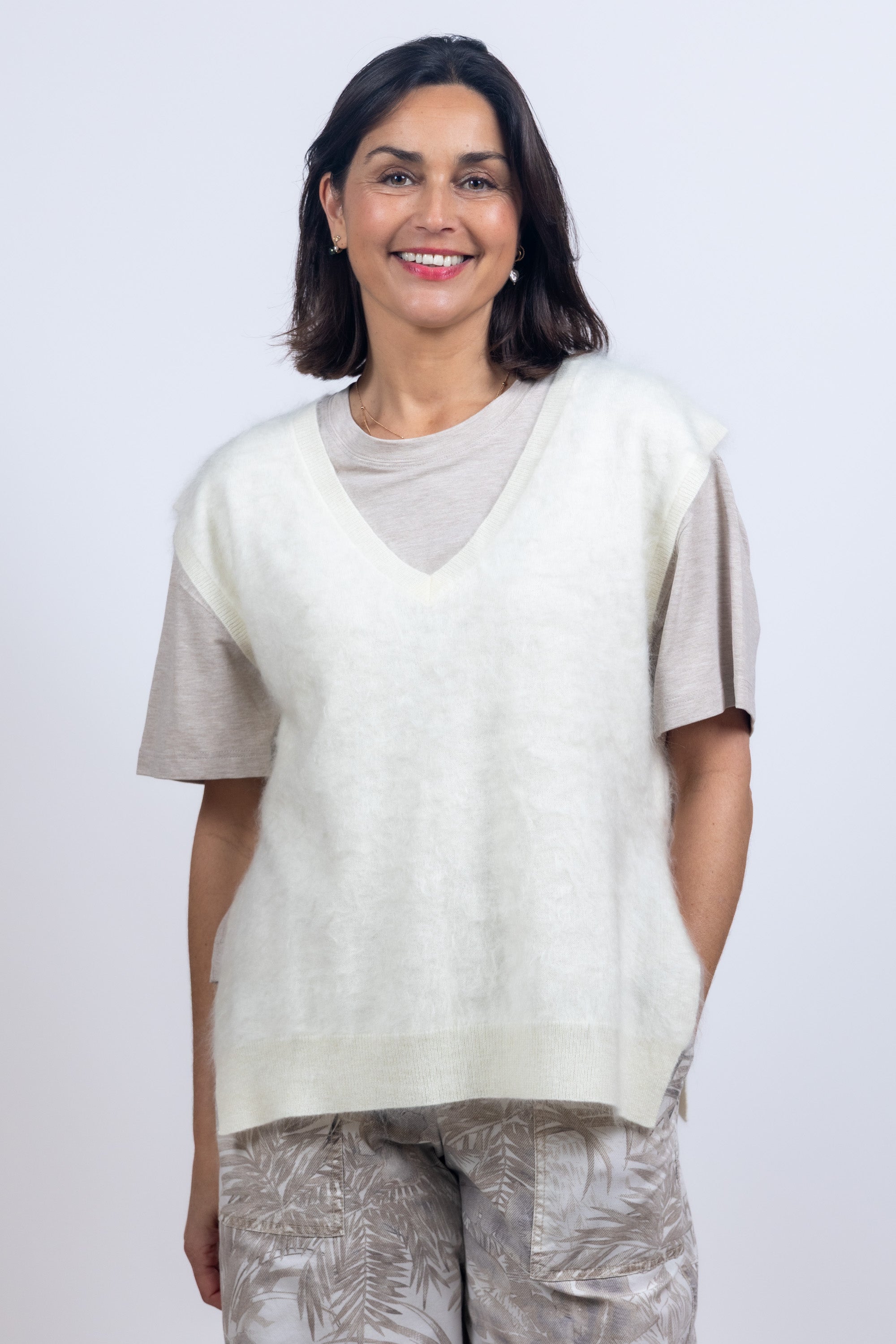 Gebreide spencer - Ecru