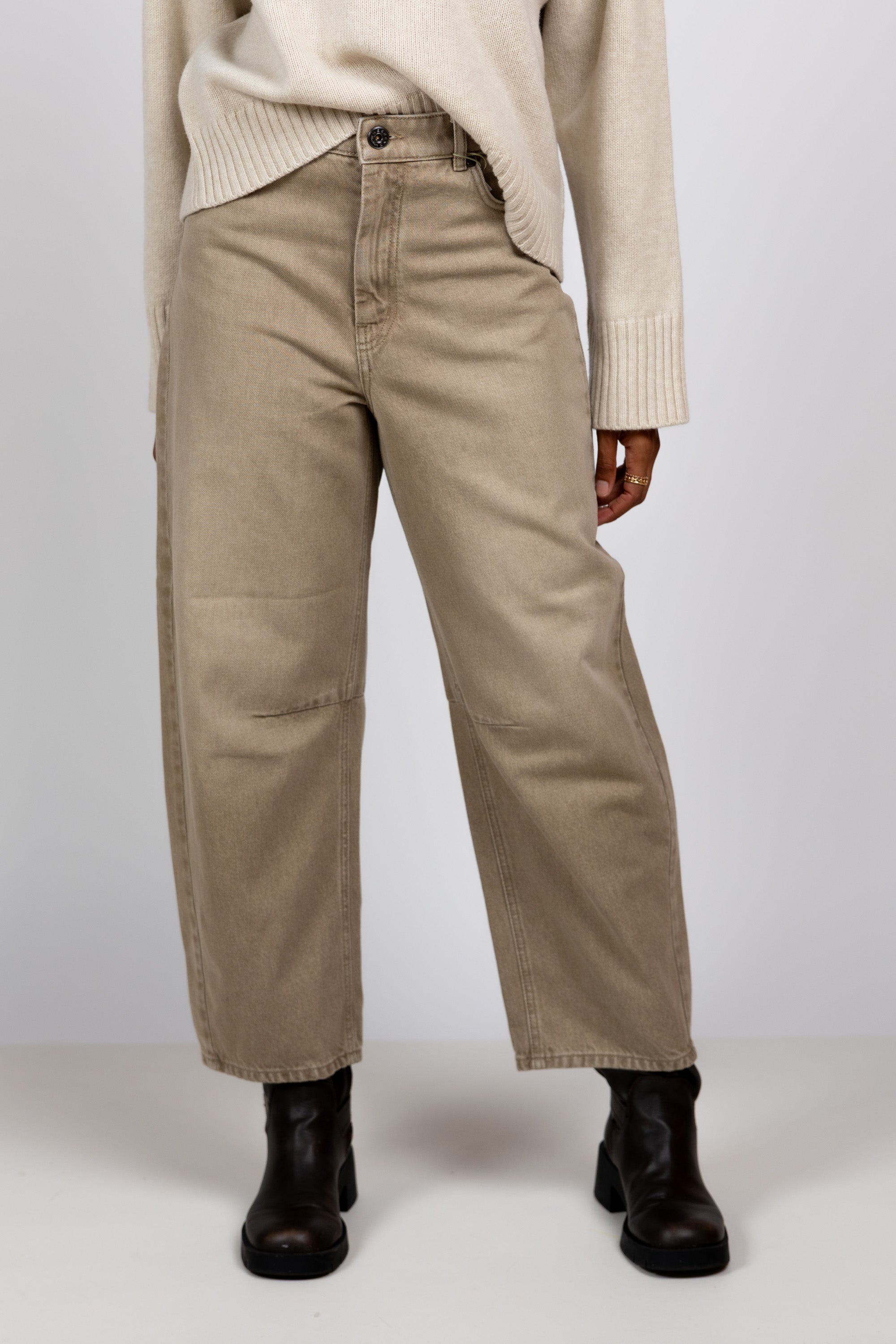 Balloon fit jeans - Zand