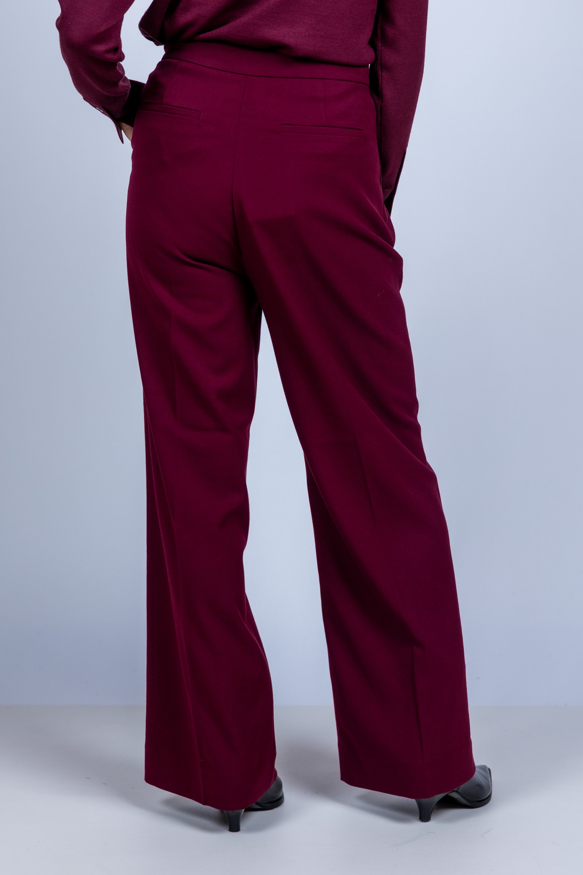 Wijde pantalon - Donkerbordeaux