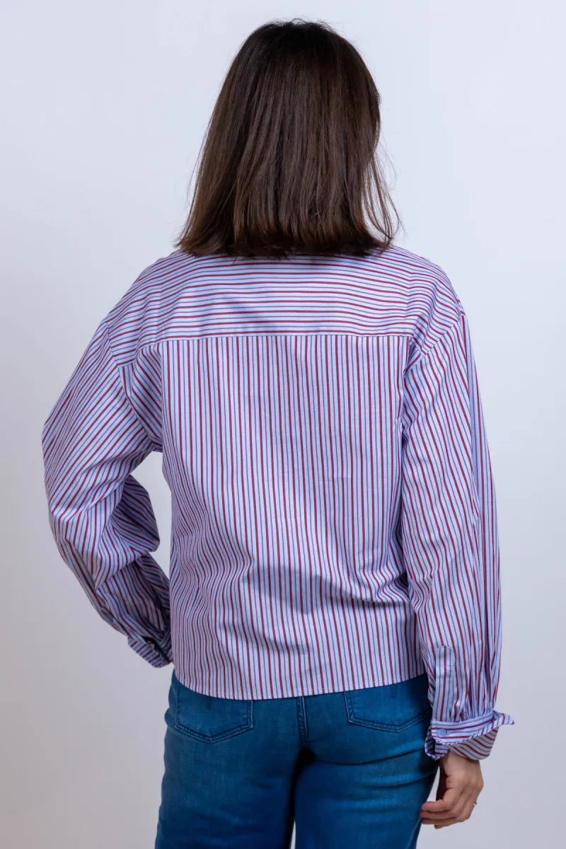 SoSUE SoSUE CLAIRE BLOUSE Blouse met strepen - Bleu