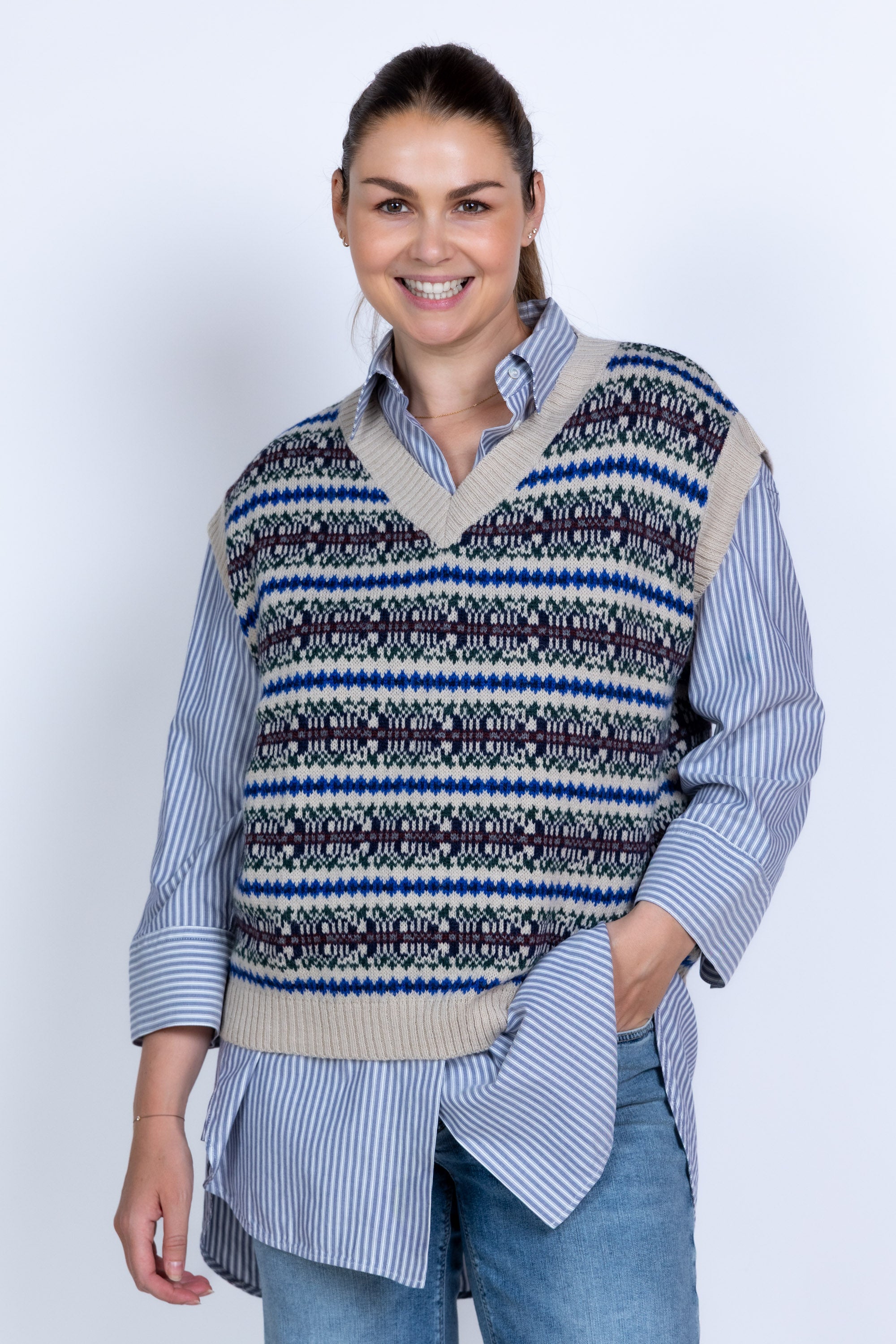 Spencer met patroon - Beige