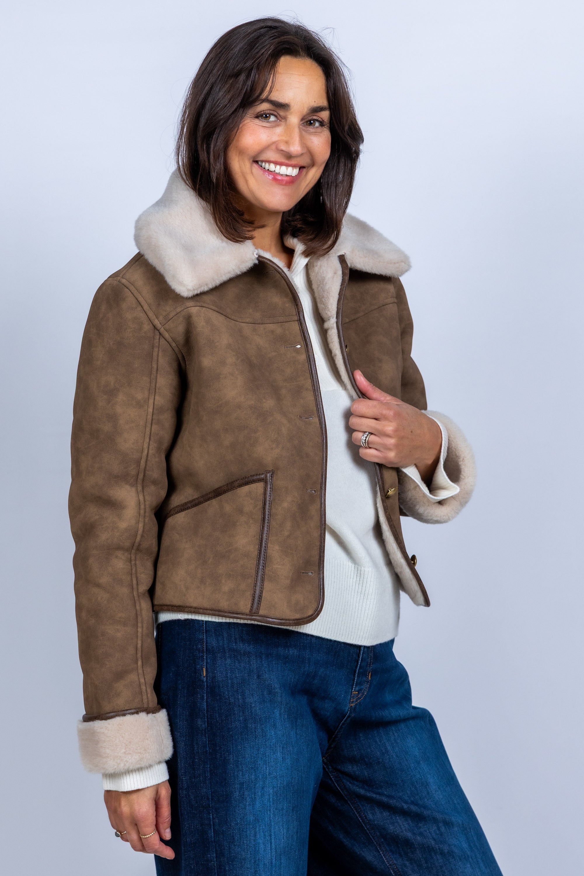 Jasje met kraag - Taupe