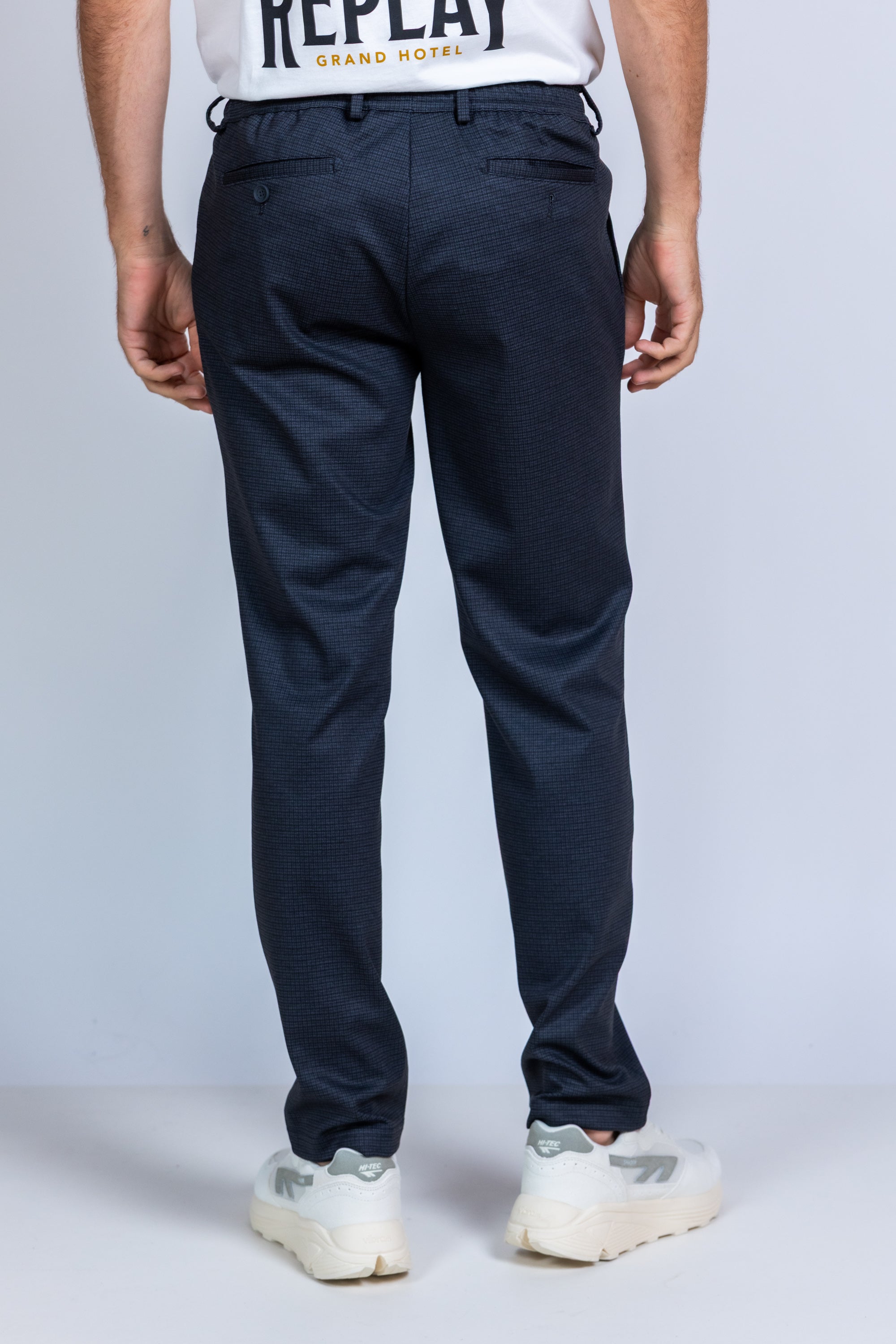 Broek met ruitpatroon - Antraciet