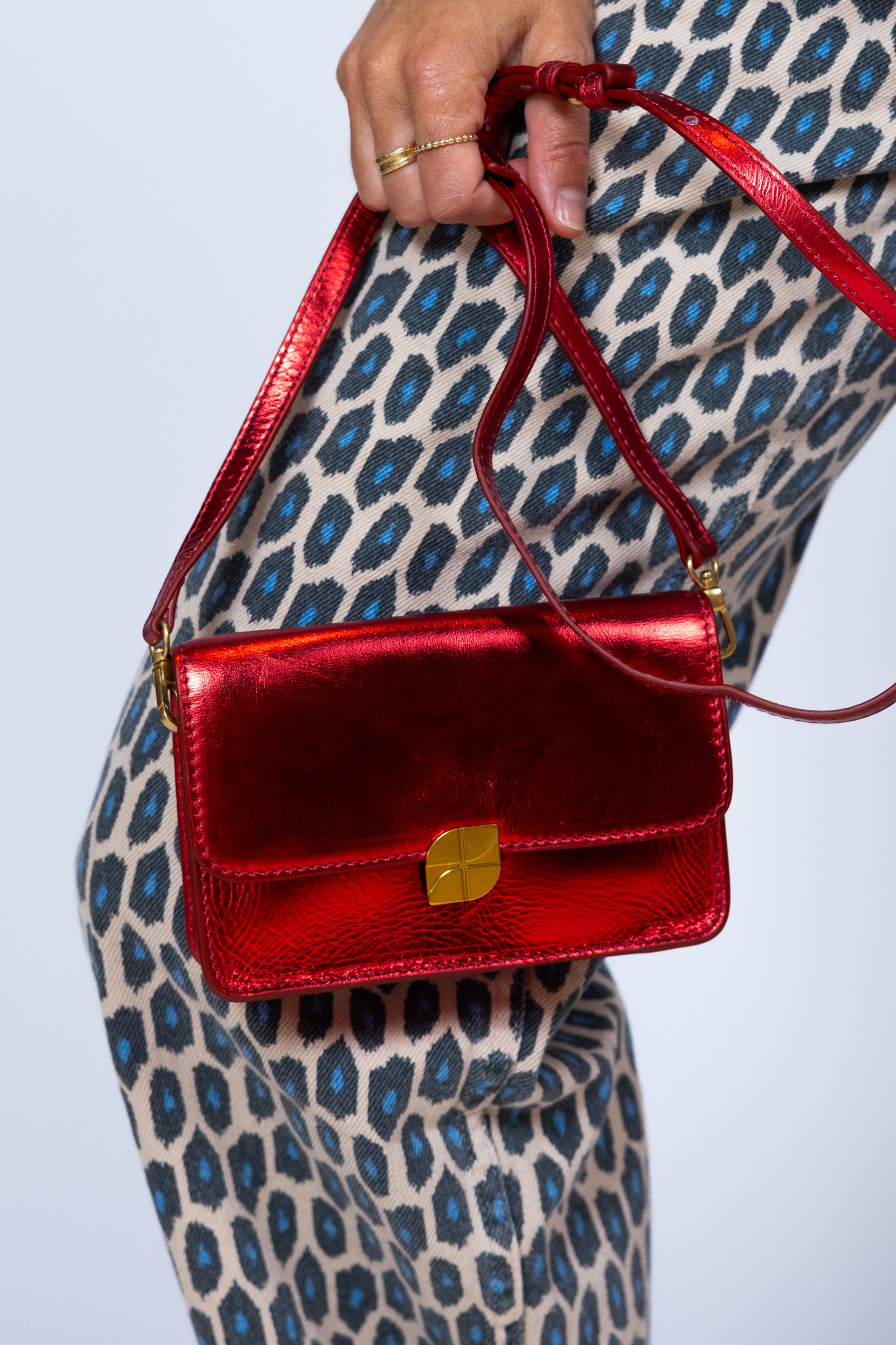 Crossbody rood metallic kleptas - Rood