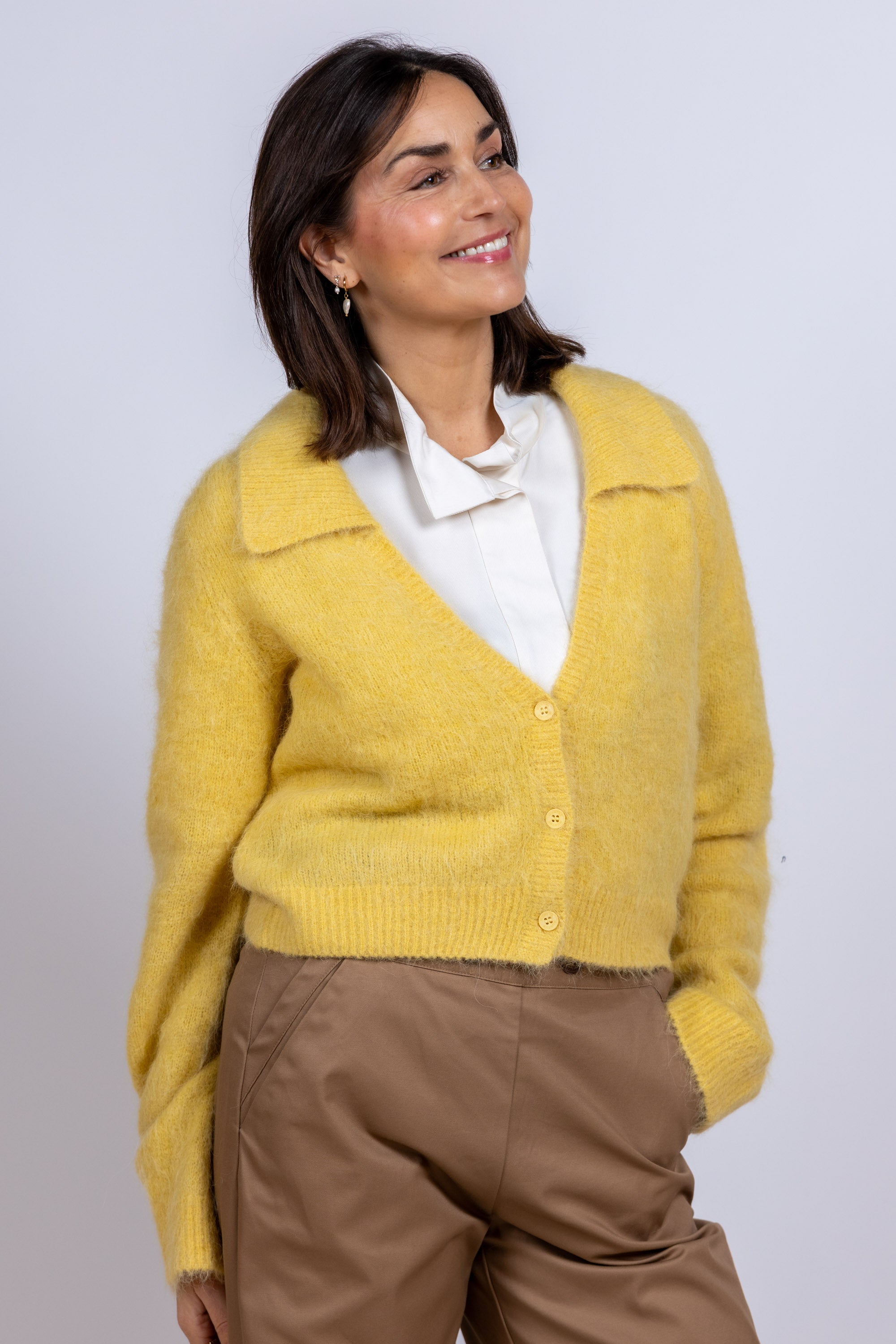 Vest met knopen - Geel