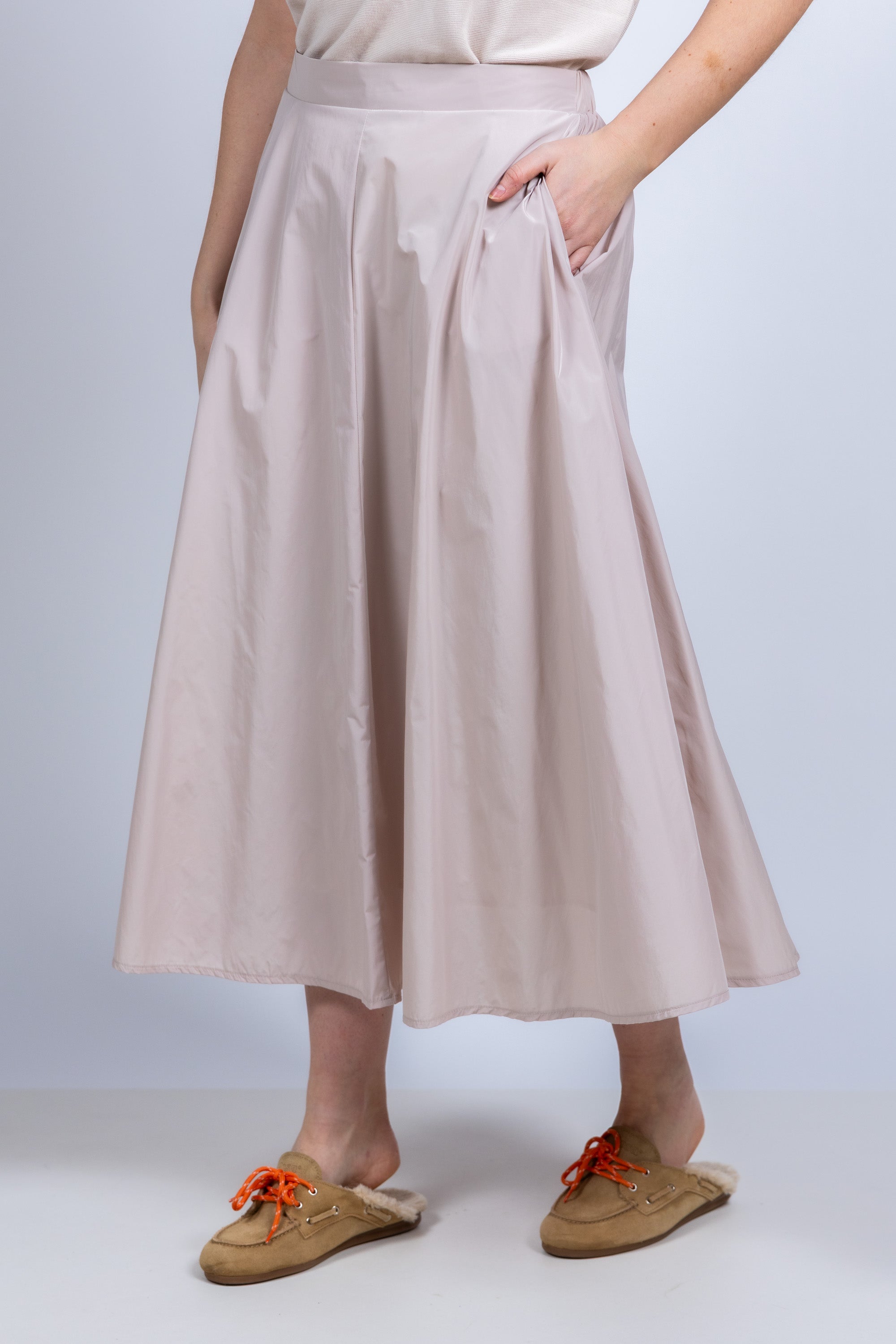 Rok met plooien - Beige