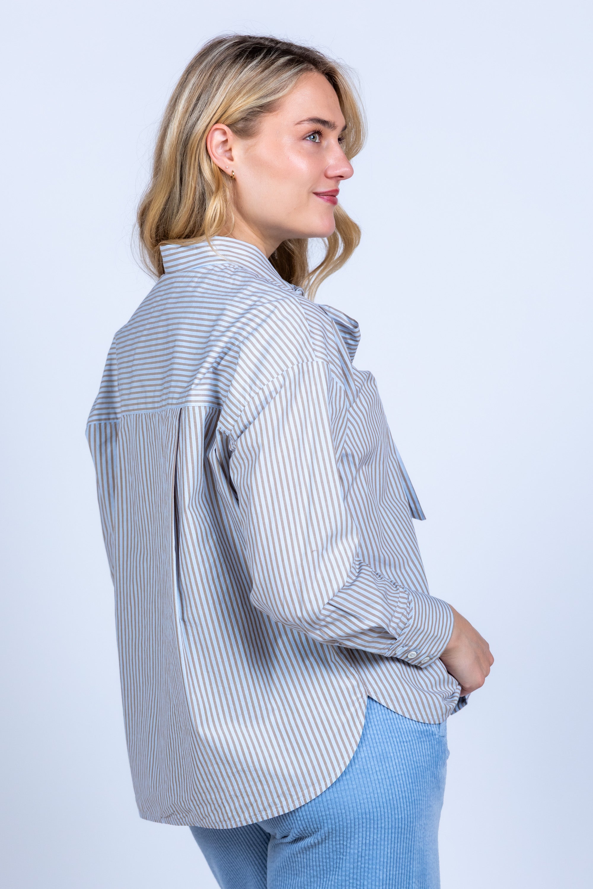 Blouse met strik - Bleu