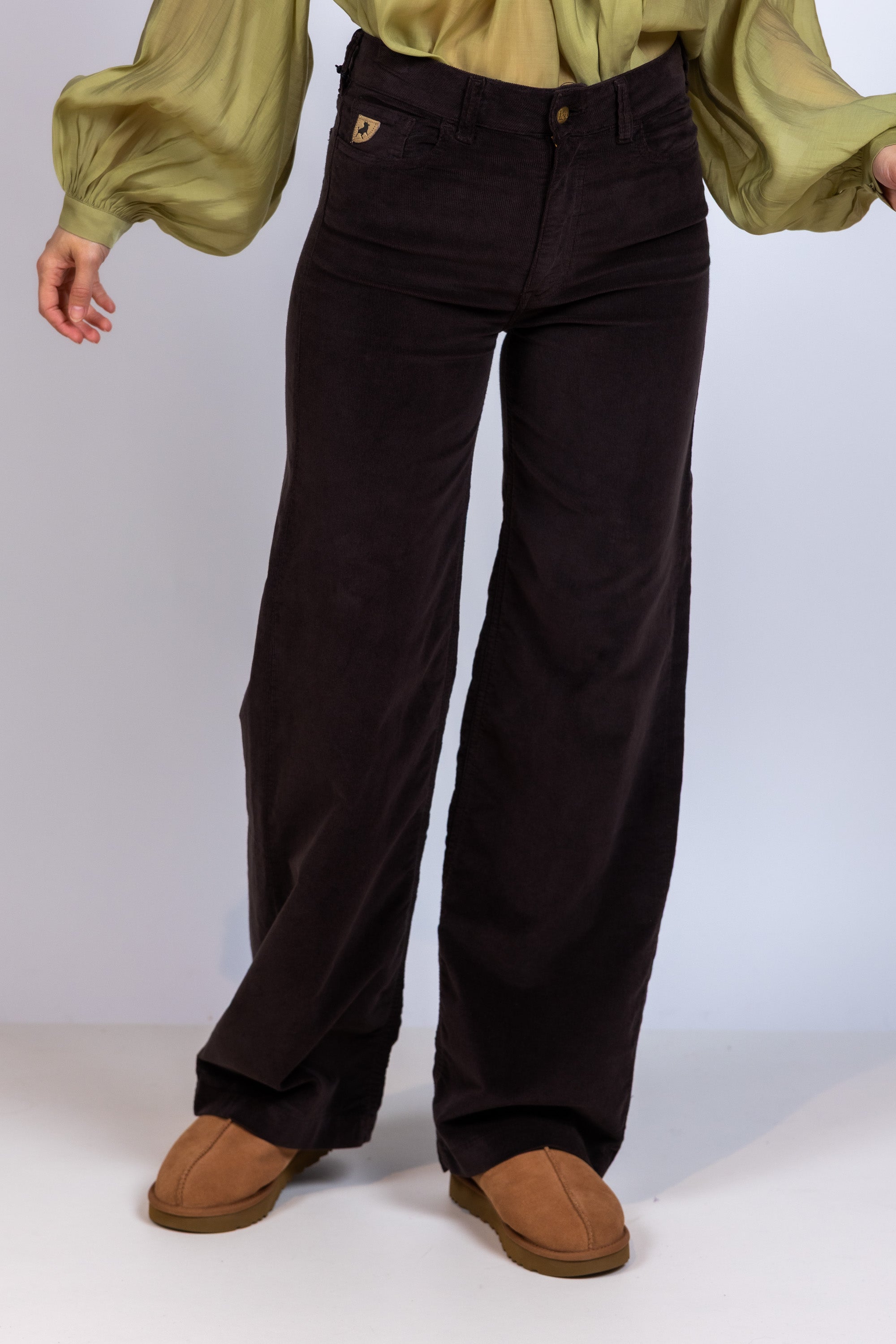 Broek met wijde pijpen - Bruin