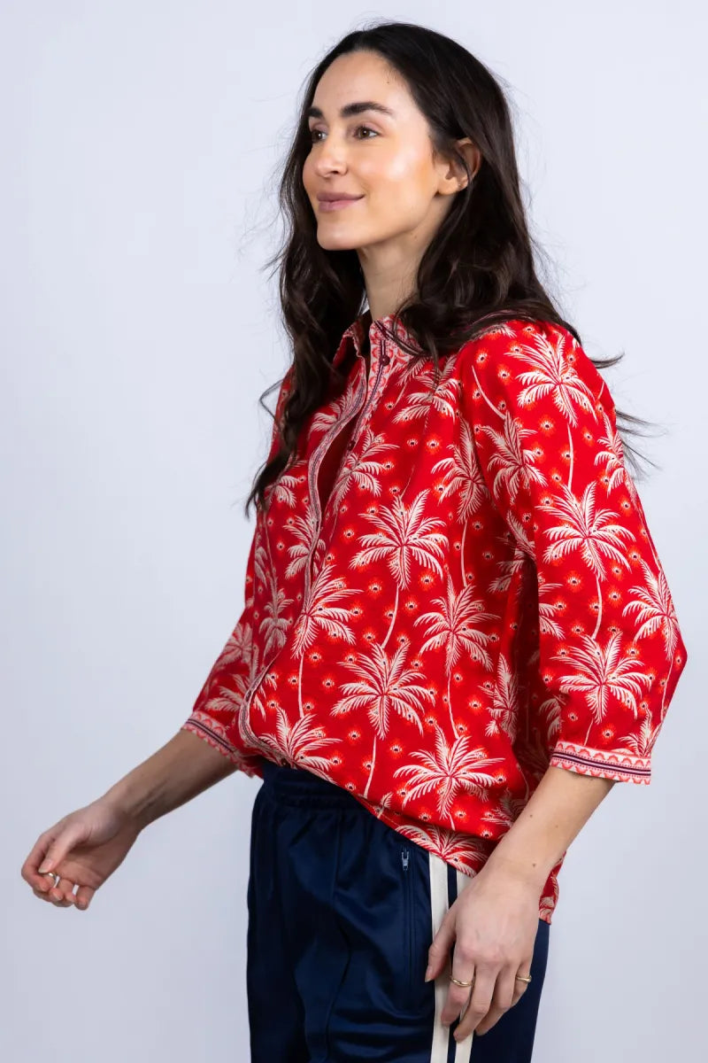 GEISHA GEISHA 63211-20 Blouse met print - Donkerrood