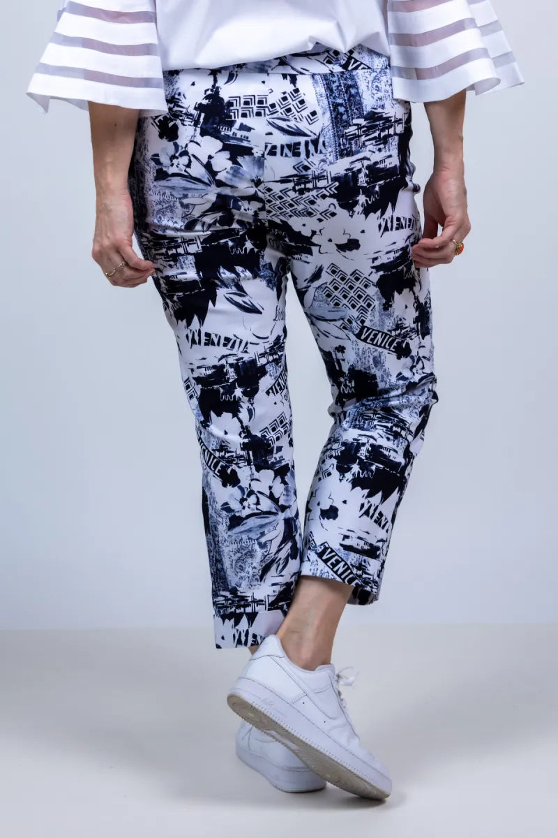 RIBKOFF Broek met print - Marine