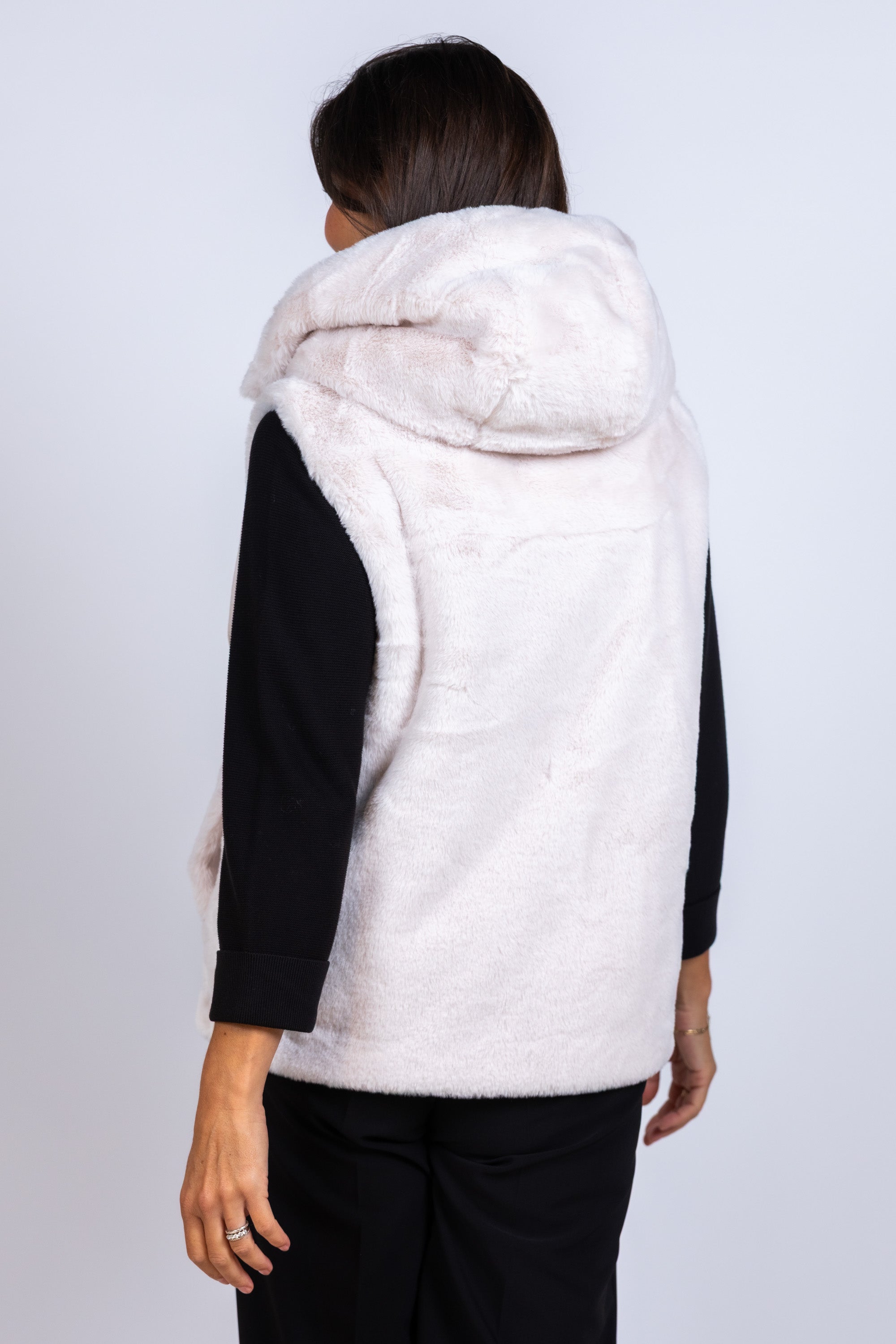 Bodywarmer met capuchon - Middengrijs