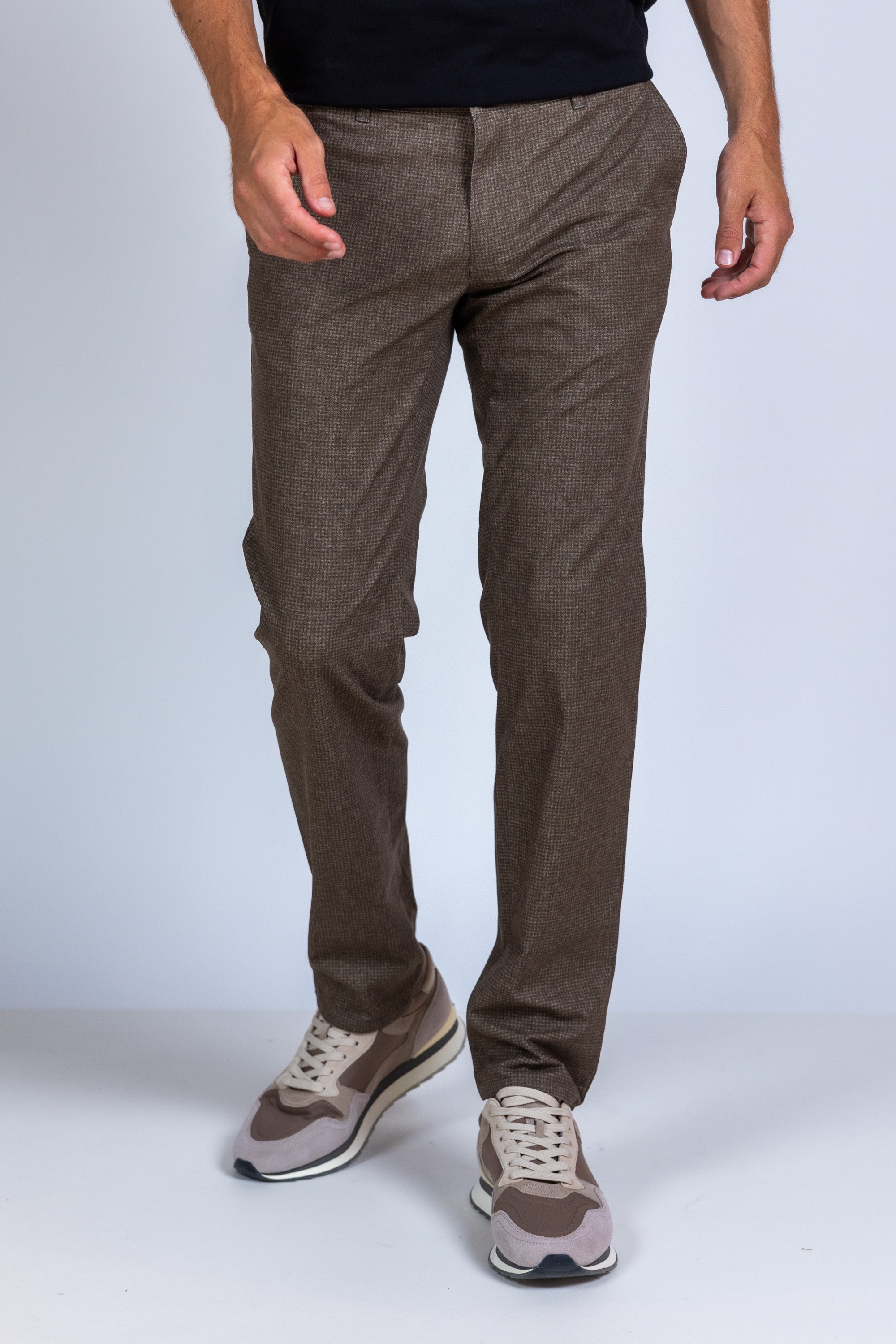 Broek met structuur - Bruin