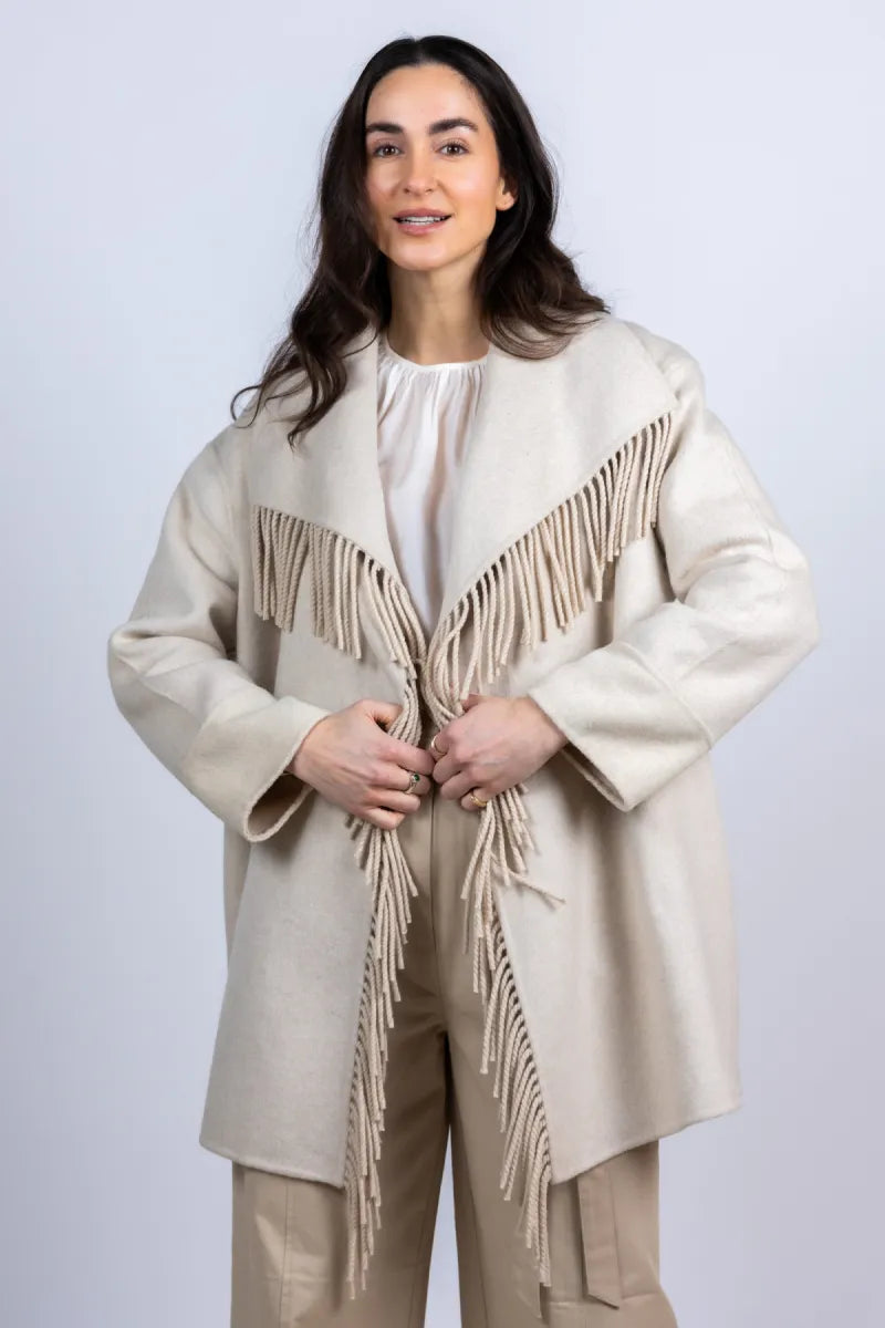 STUDIO AR STUDIO AR NADINE Jas met franjes - Beige