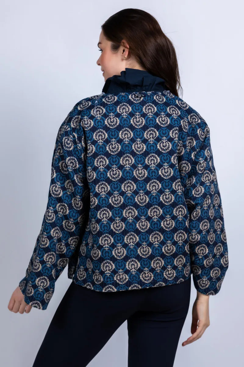 SUMMUM SUMMUM 1s1284-12411 Reversible jasje met borduursels - Marine