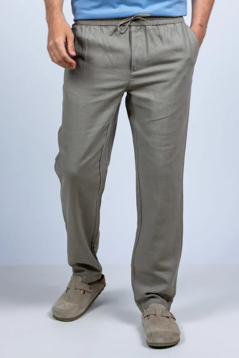 LES DEUX H LES DEUX H 1001339 Broek met elastische taille - Taupe