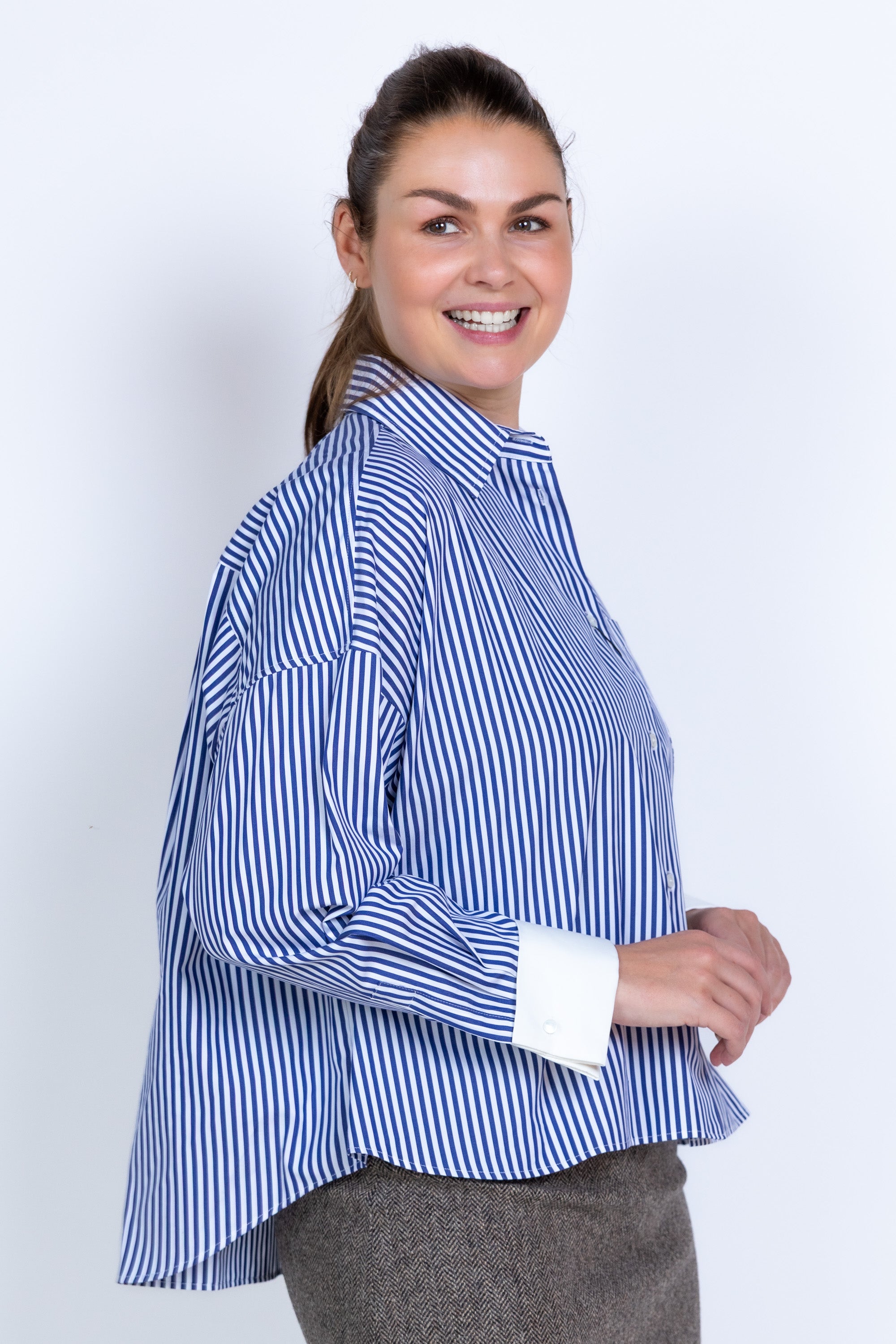Blouse met strepen - Ecru