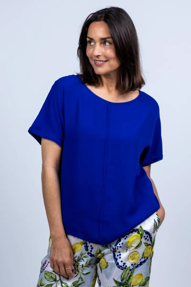 MARCCAIN COLLECTIE MARCCAIN COLLECTIE AA.51.02 W90 MARCCAIN COLLECTIE AA.51.02 W90 Top met korte mouwen - Kobaltblauw