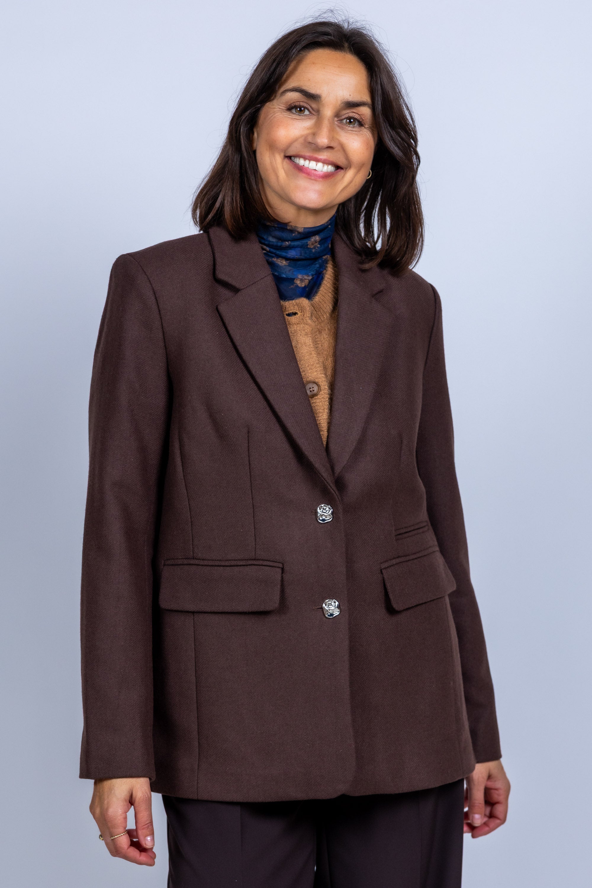 Blazer met knopen - Bruin