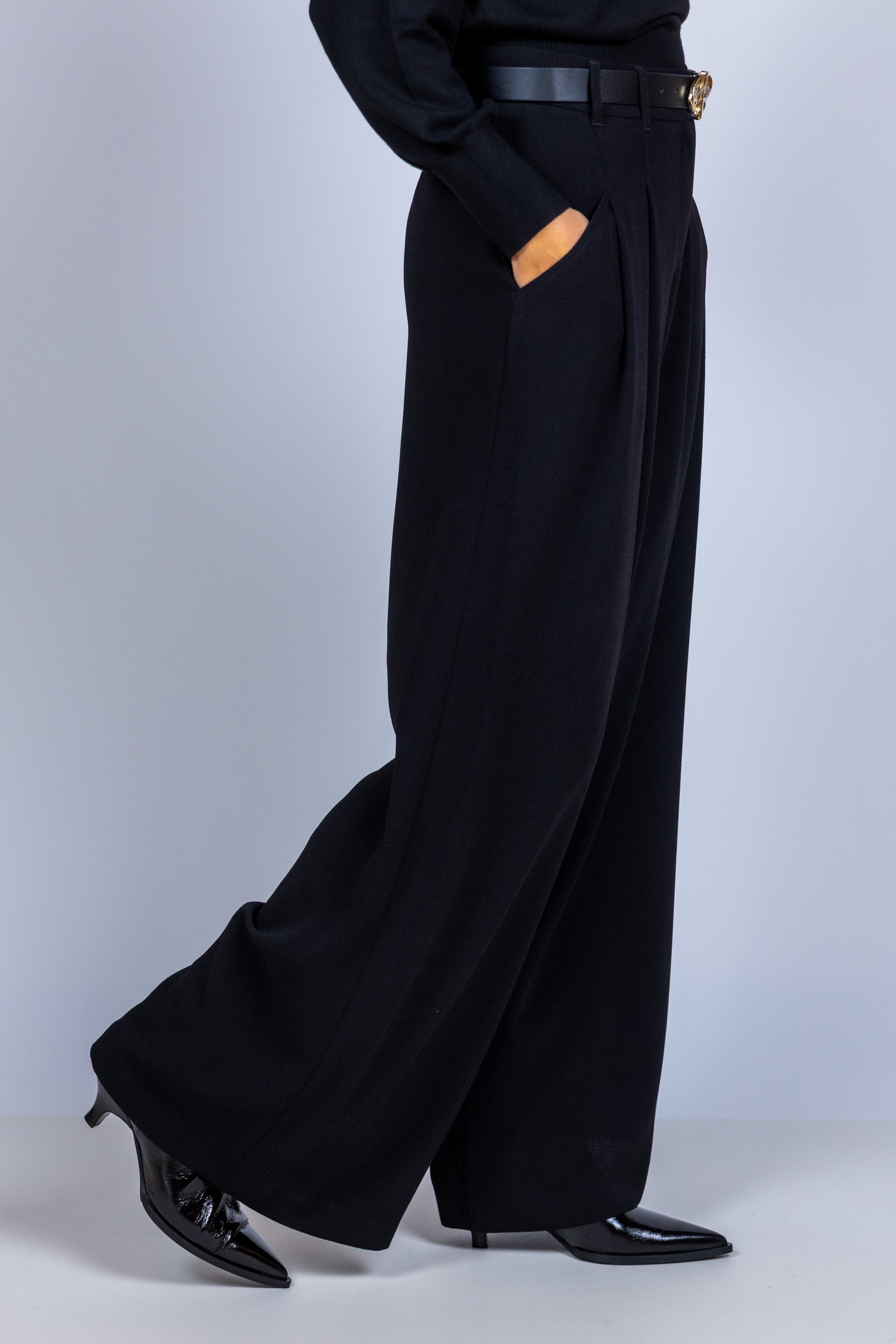 Wijde pantalon - Zwart