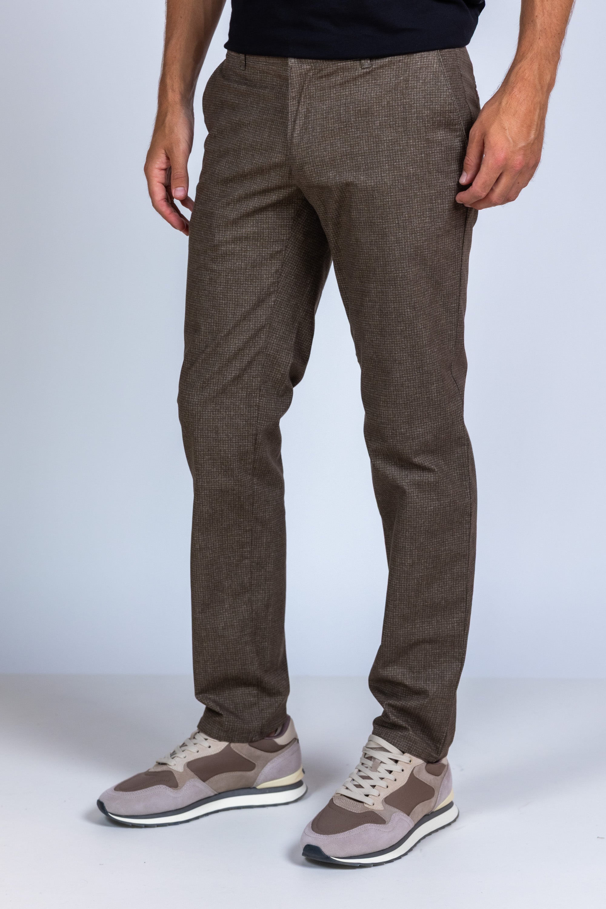 Broek met structuur - Bruin