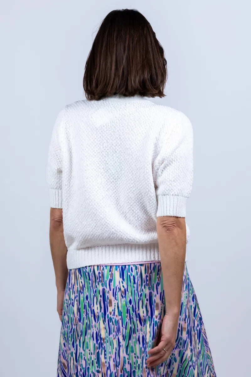 REPEAT REPEAT 401174 Vest met korte mouwen - Wit