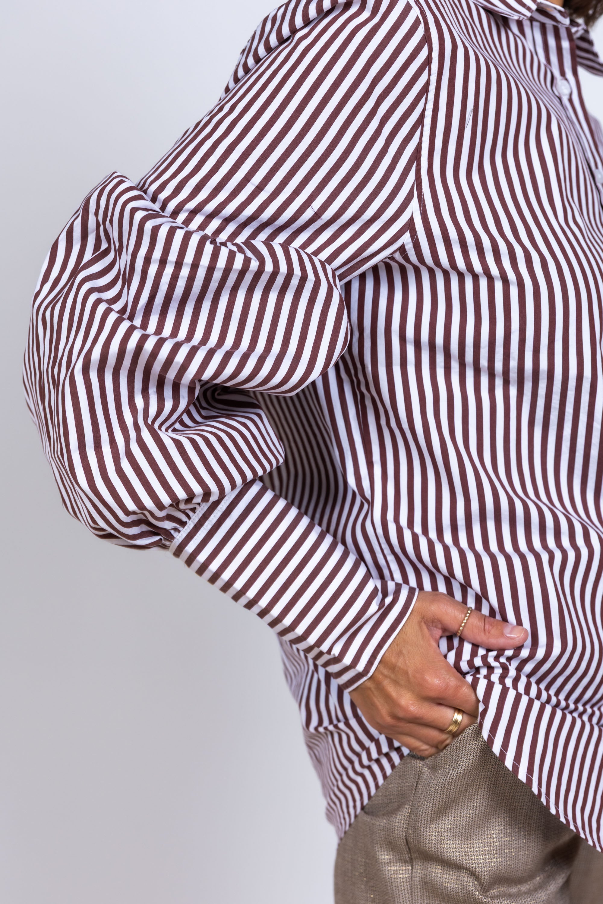 Blouse met strepen - Bruin