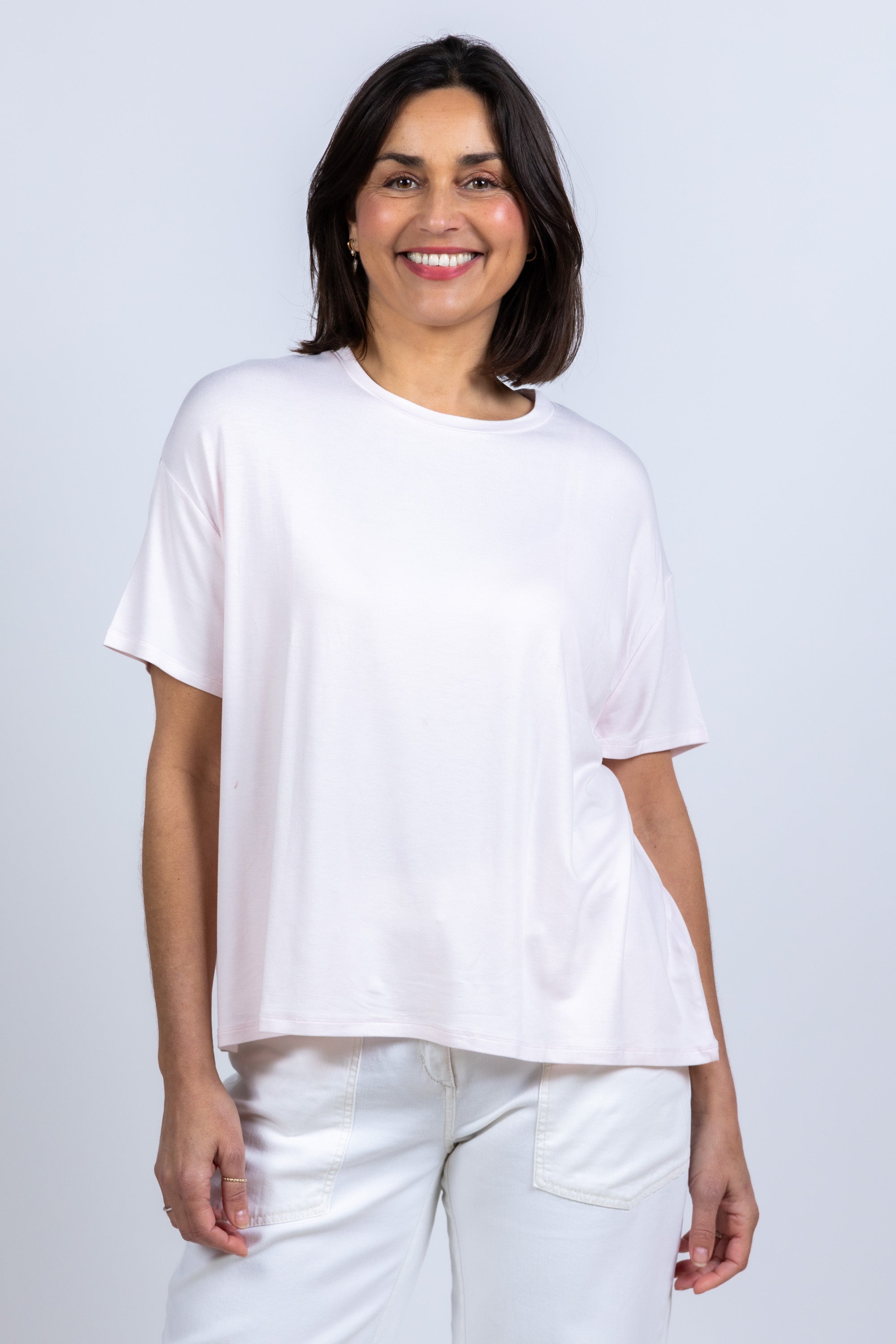 T-shirt met ronde hals - Roze