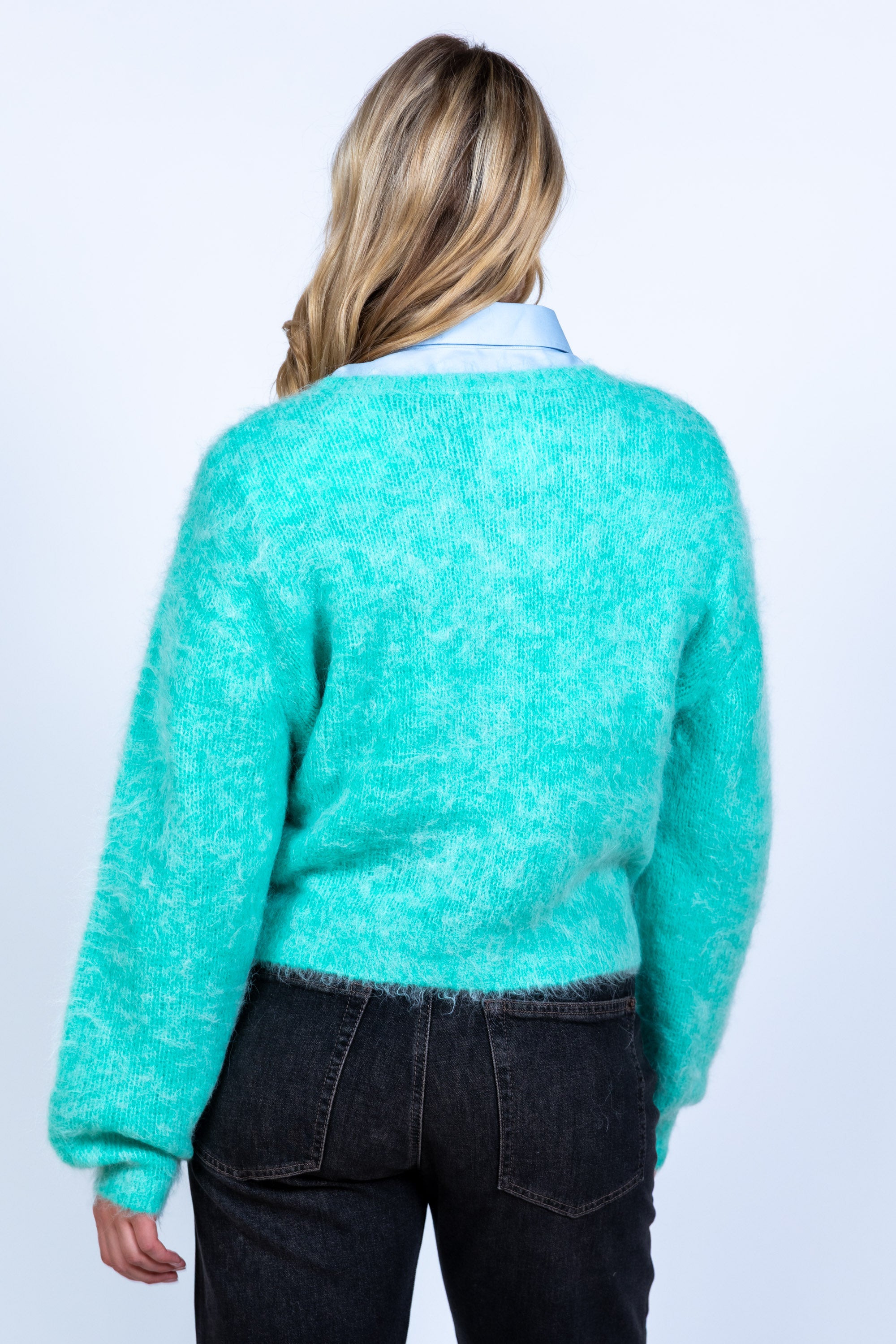 Vest met knopen - Mint