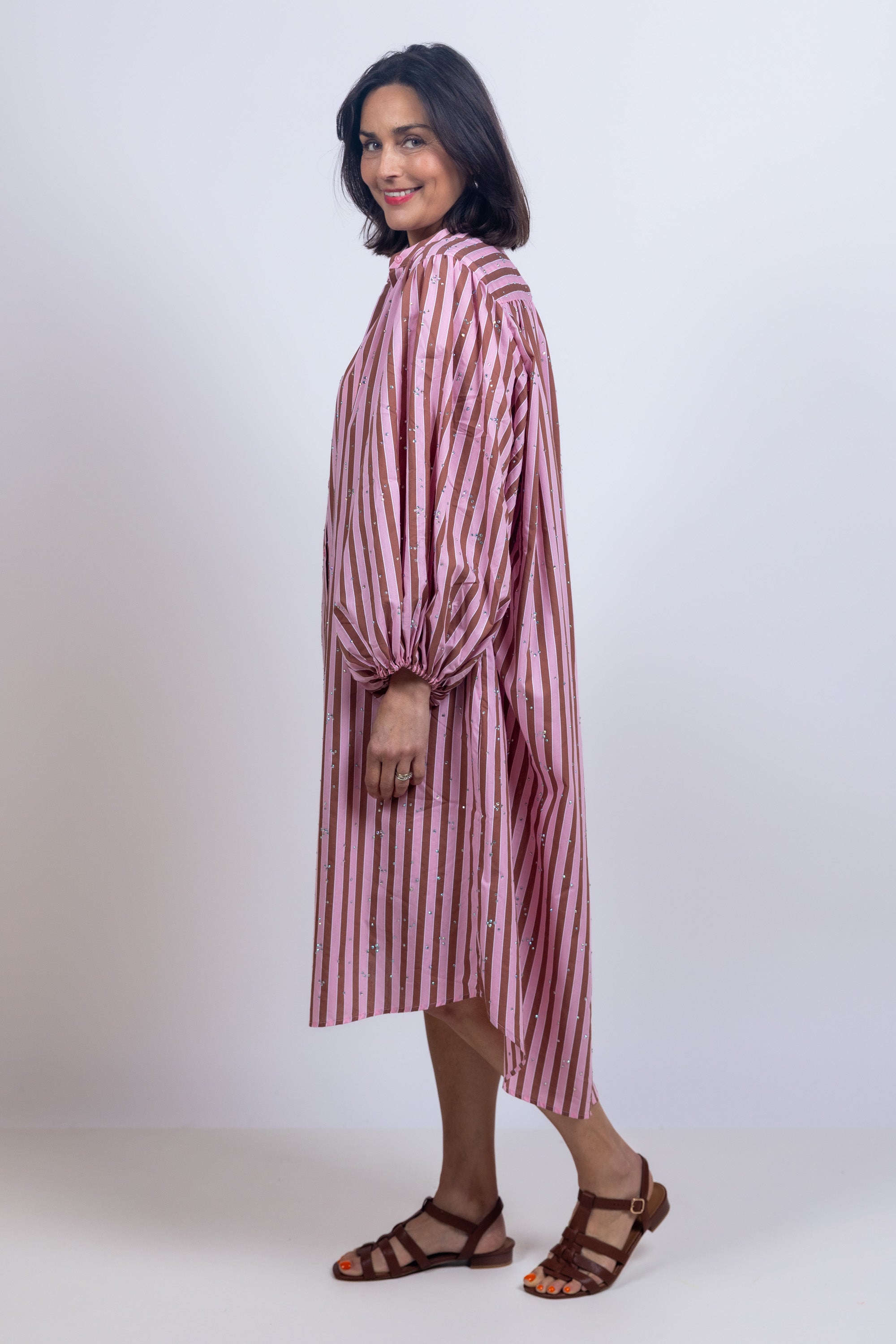 Jurk met strepen - Roze