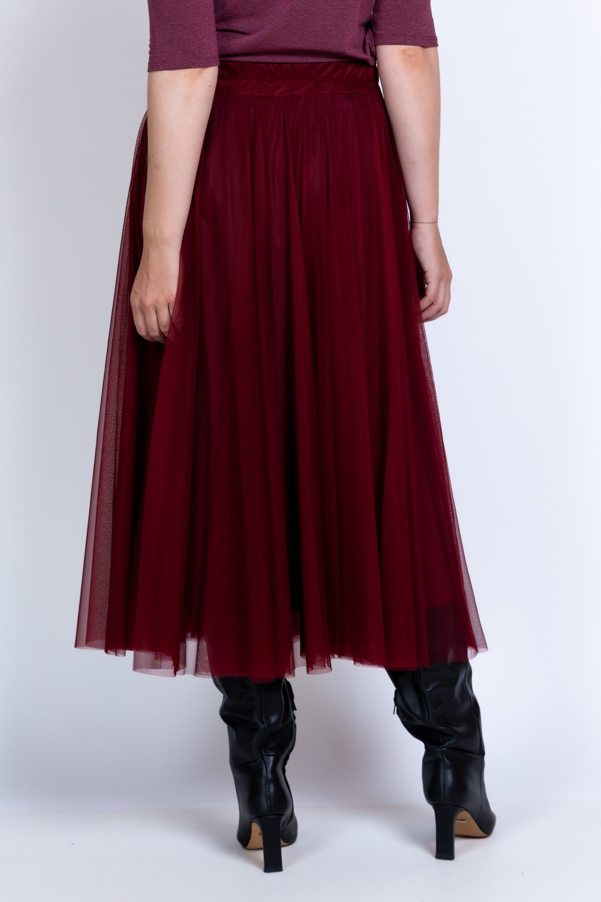 Rok met plissé - Burgundy