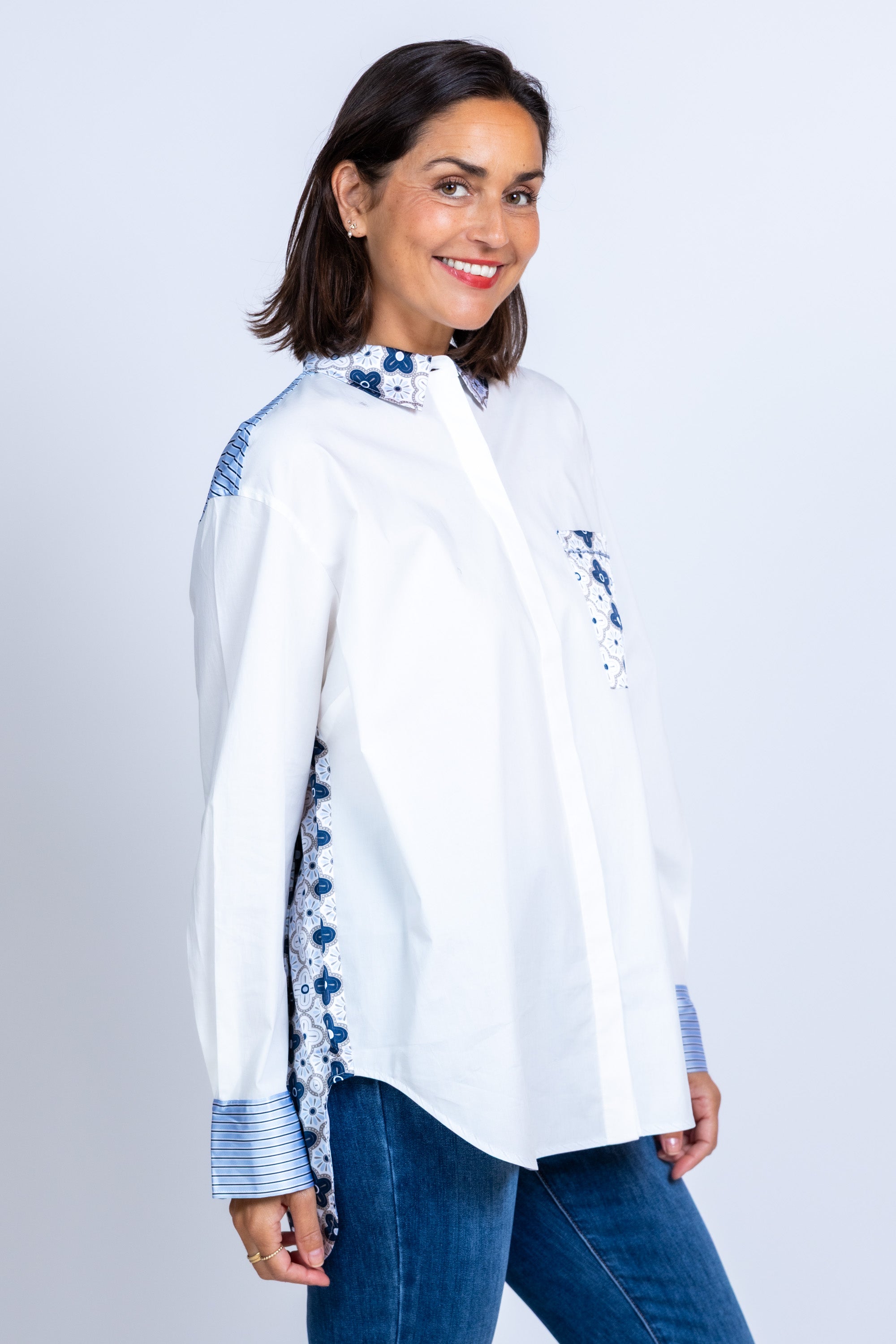 Blouse met print - Ecru