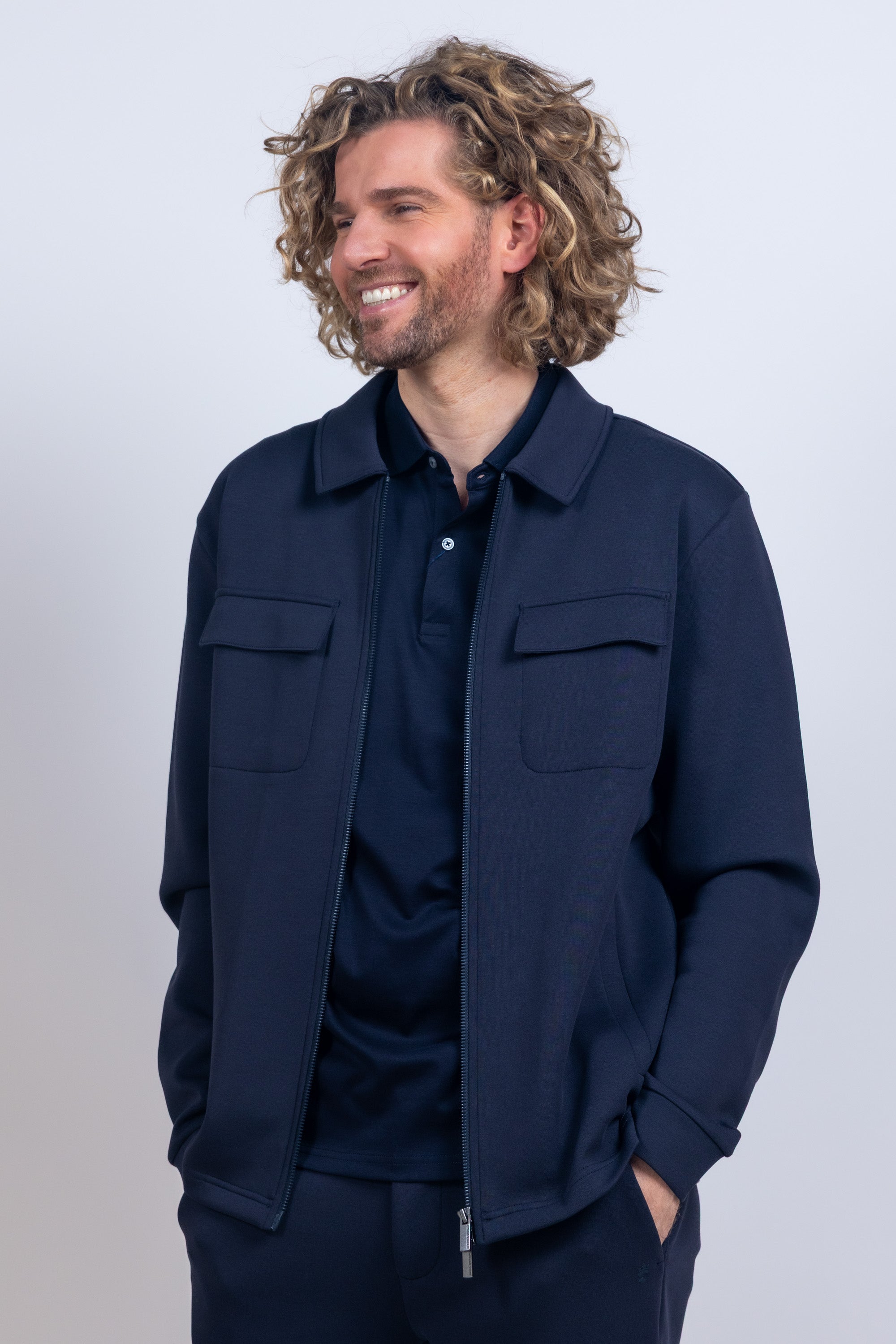 Jasje met zakken - Marine