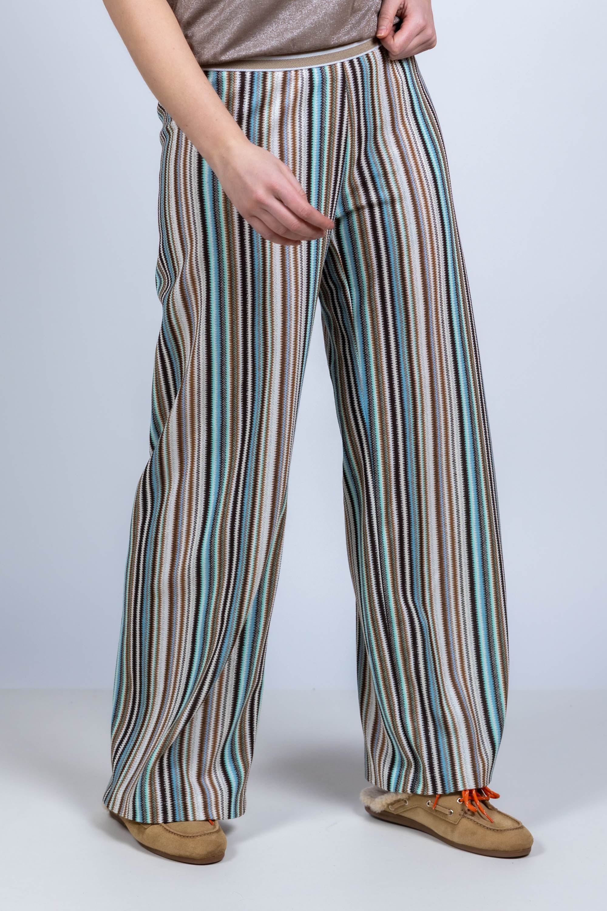 Broek met strepen - Bleu