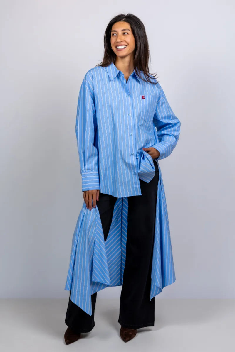 ESSENTIEL ANTWERP ESSENTIEL ANTWERP JAPE DRAPED SHIRT Blouse met strepen - Bleu