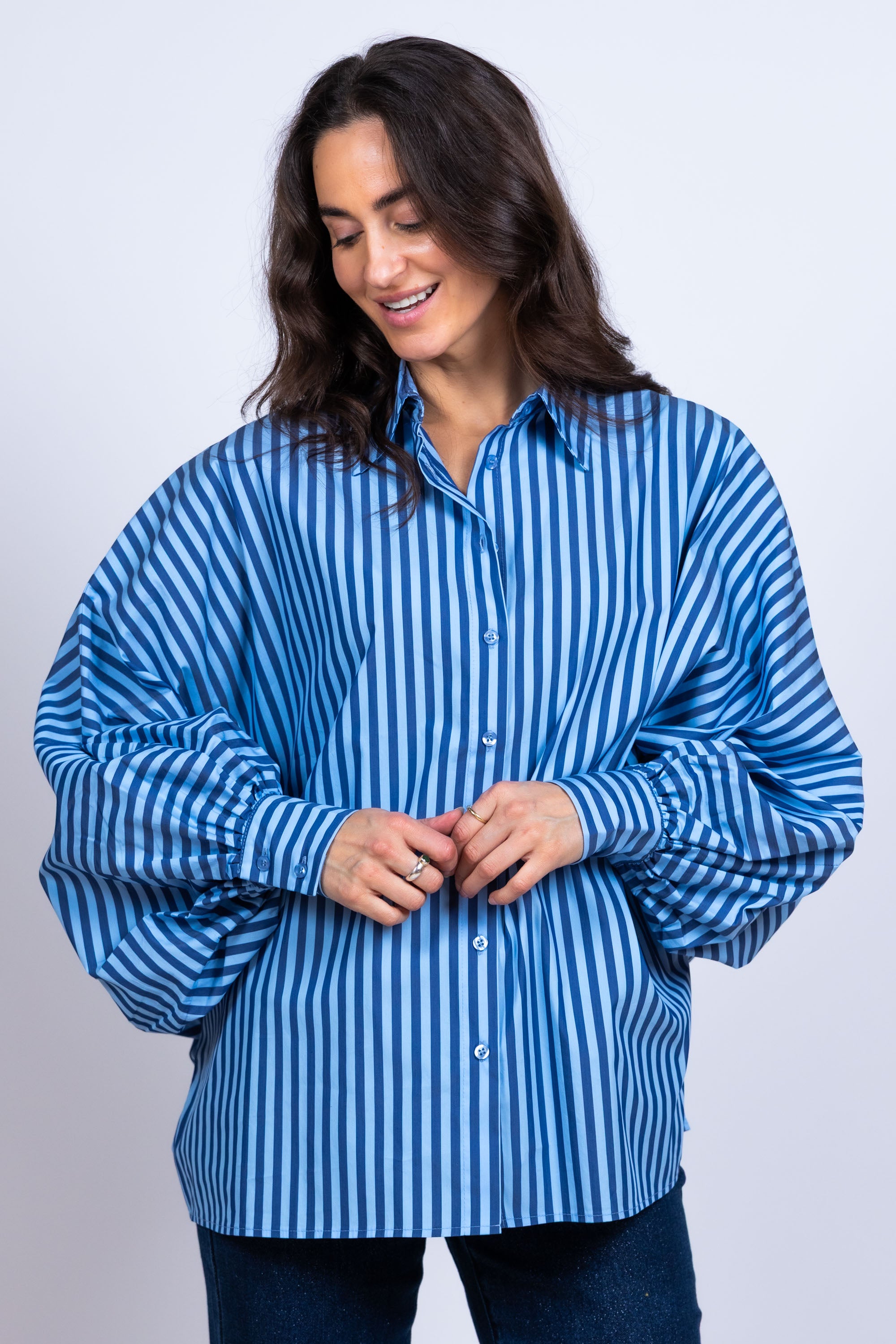 Blouse met strepen - Marine