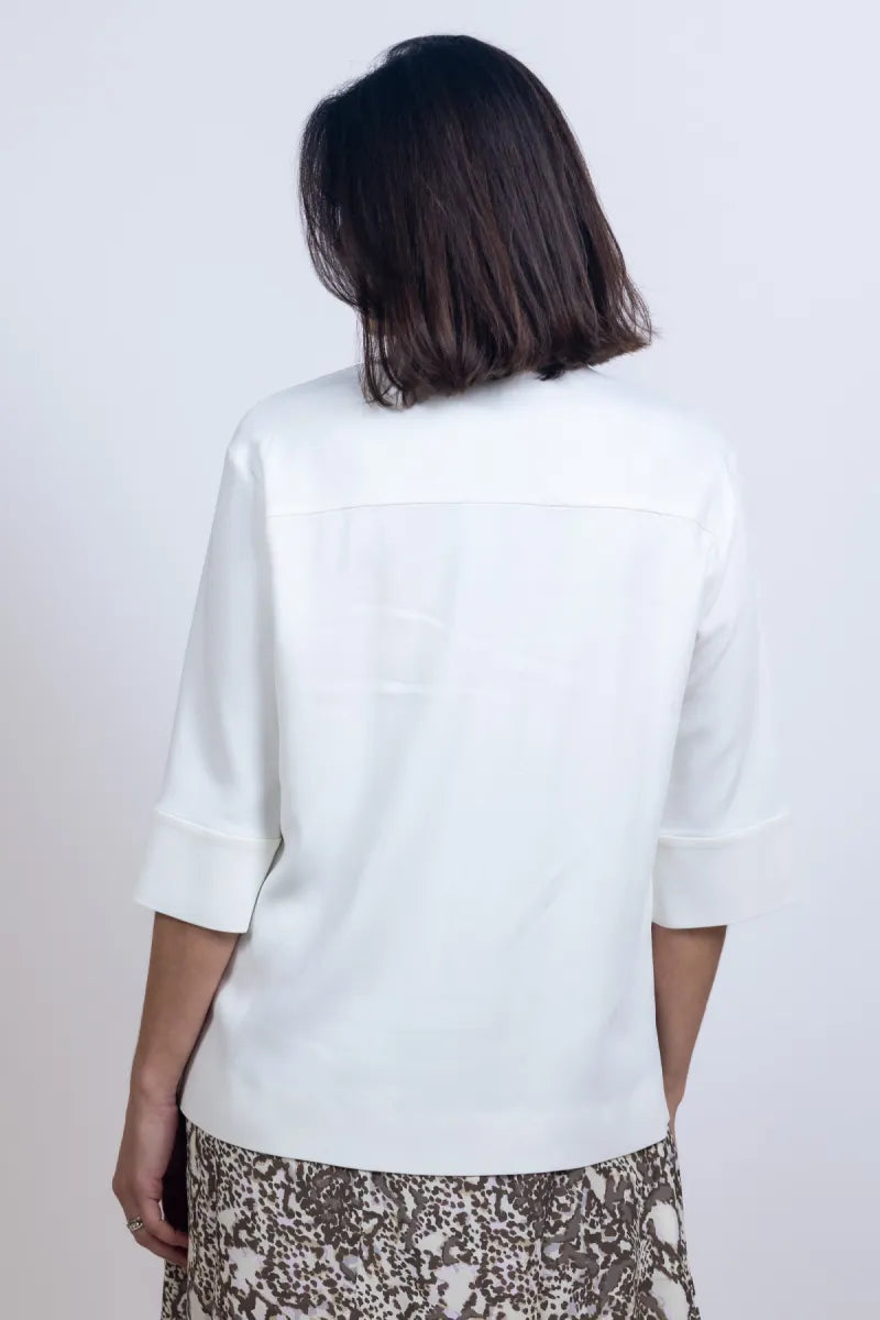 LUISA CERANO LUISA CERANO 238671-3803 Blouse met split - Ecru