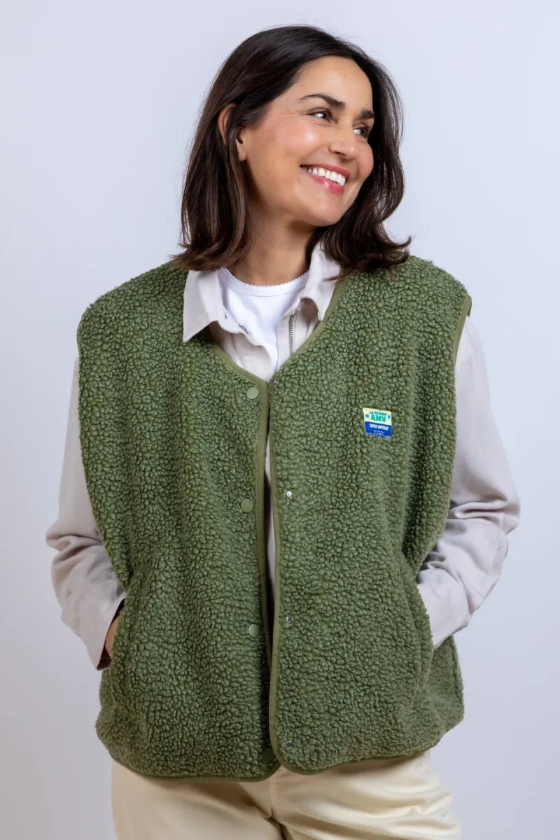 AMERICAN VINTAGE AMERICAN VINTAGE HOK 16B Gilet met knopen - Khaki