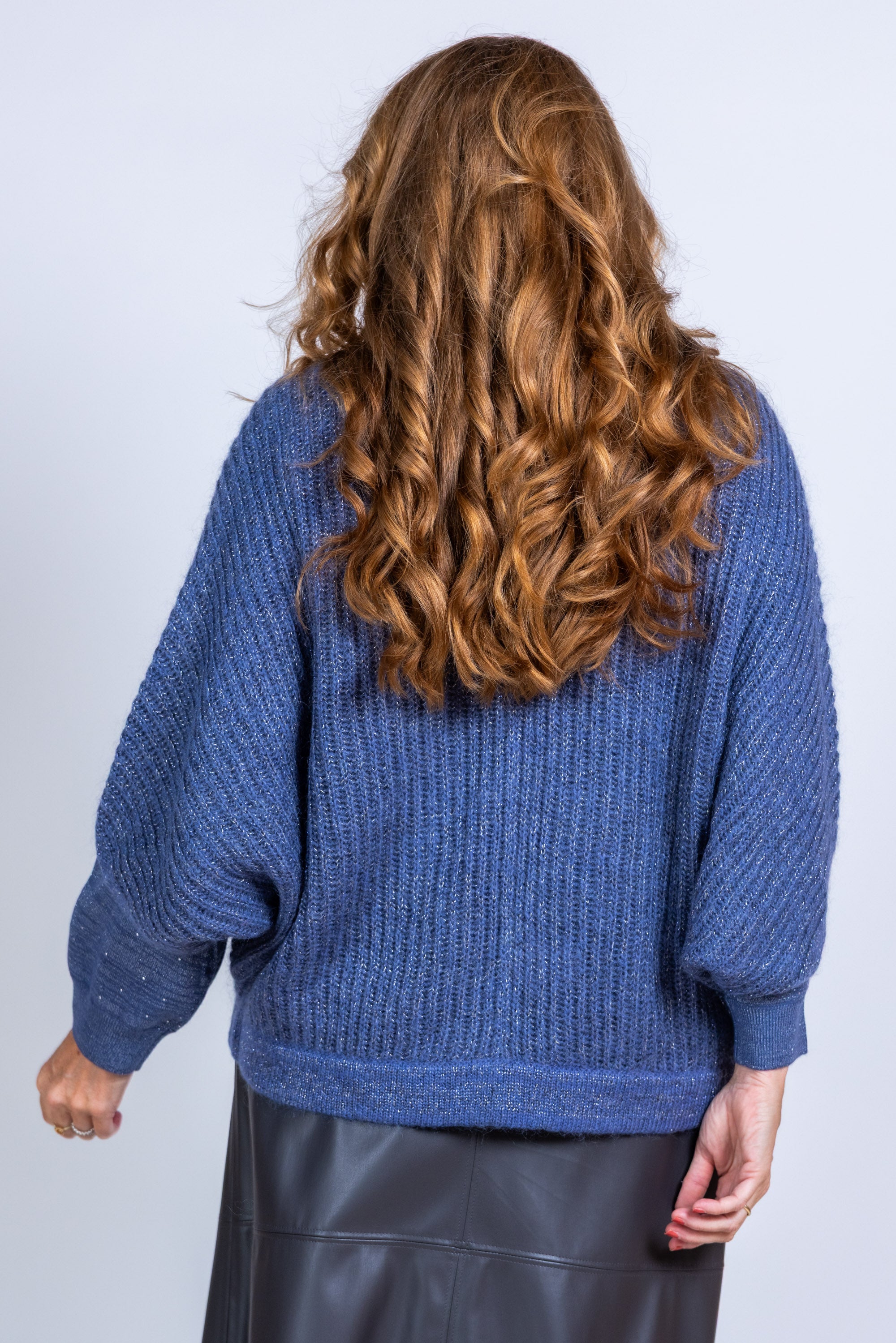 Vest met glitters - French blue
