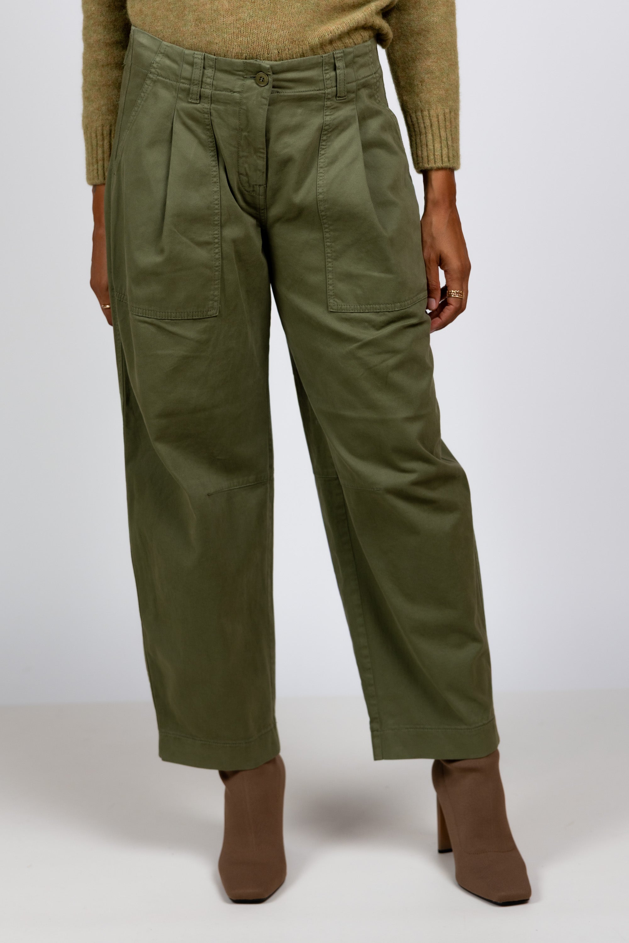 Broek met zakken - Olijfgroen