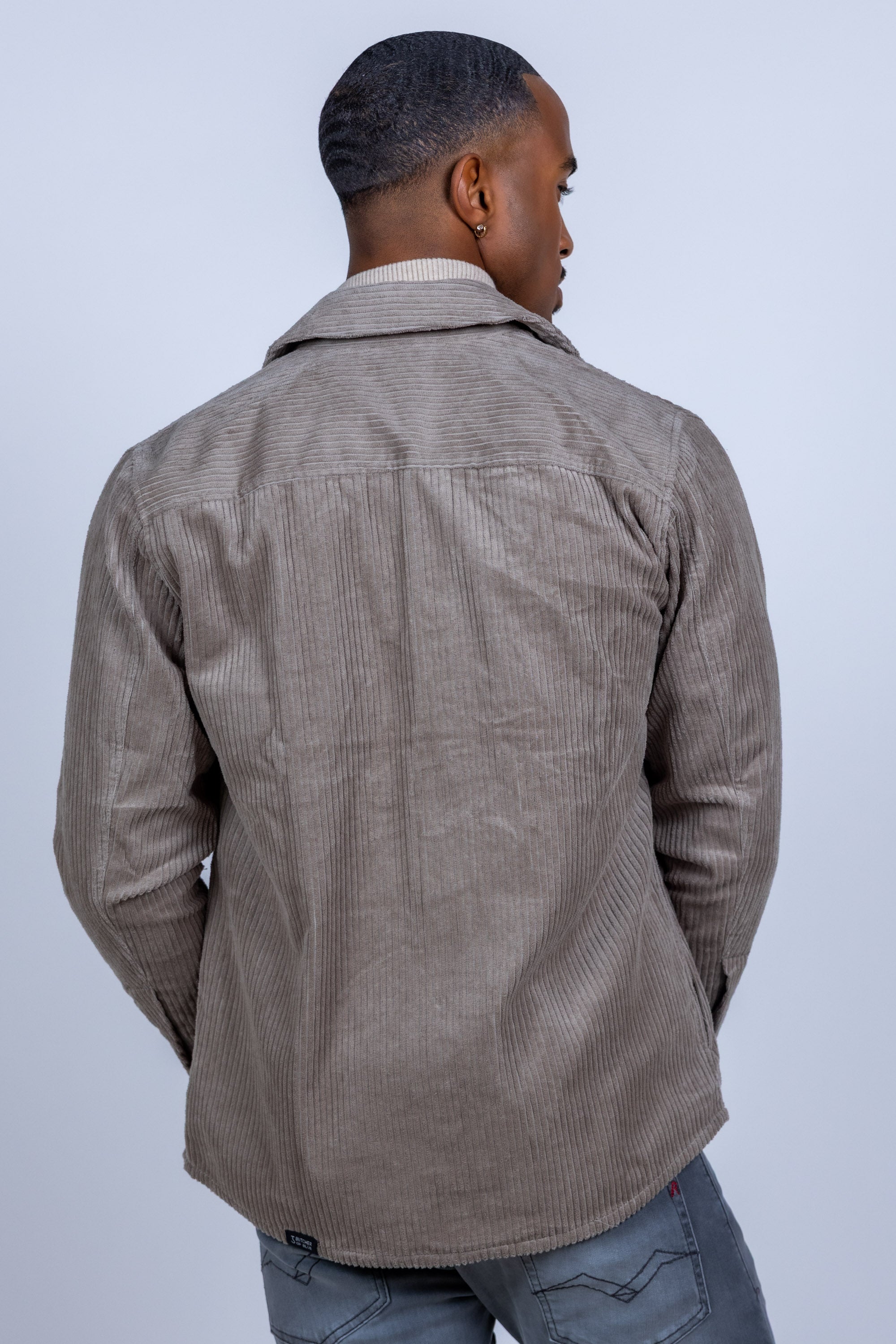 Jasje met ribstructuur - Bronsgroen