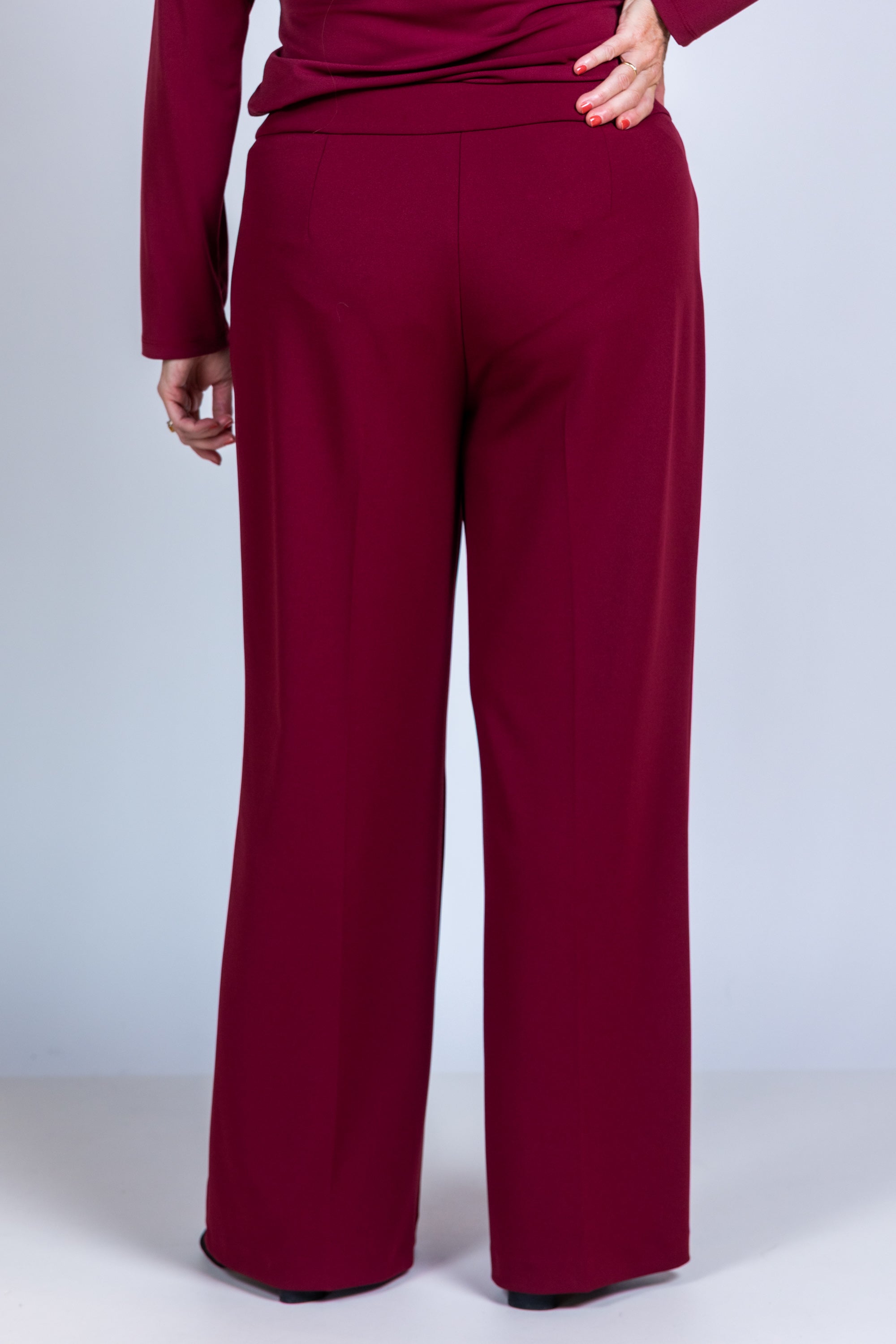 Wijde pantalon - Donkerbordeaux