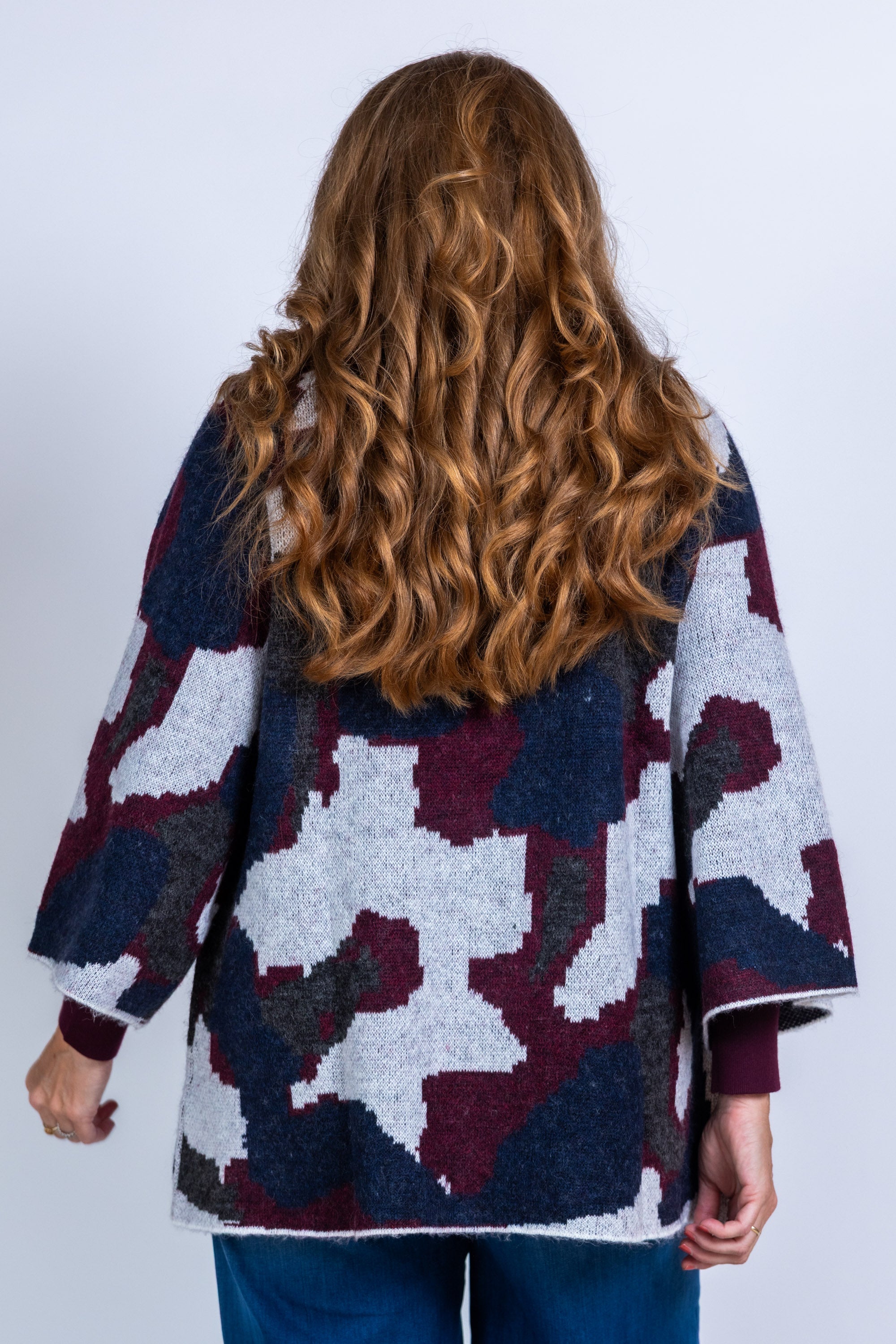 Jasje met print - Donkerbordeaux